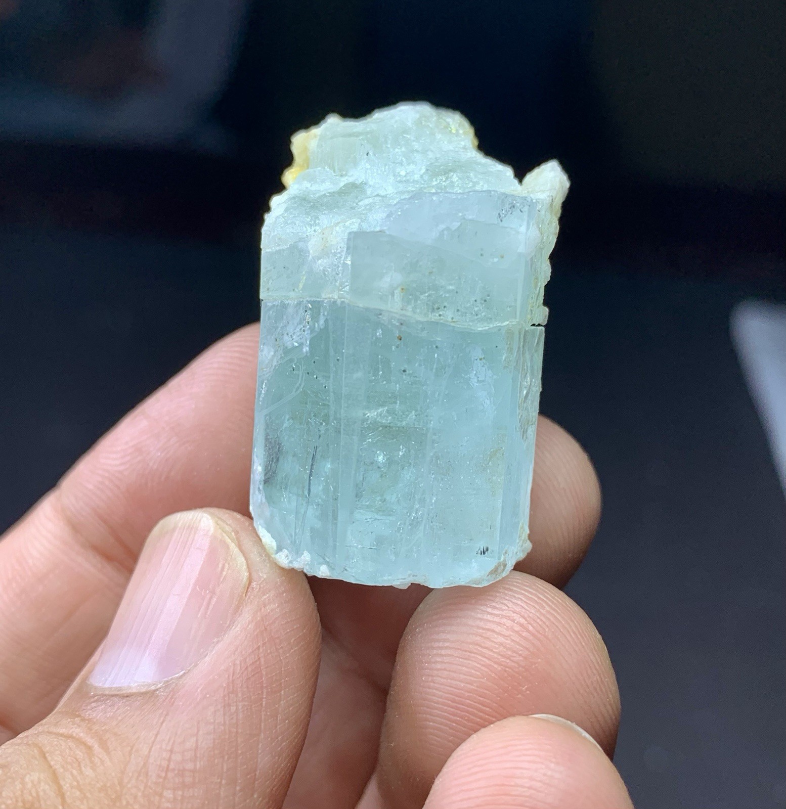 Blue Aquamarine Crystals Combined Feldspar Specimens 9 Pcs Lot, Rare minerals