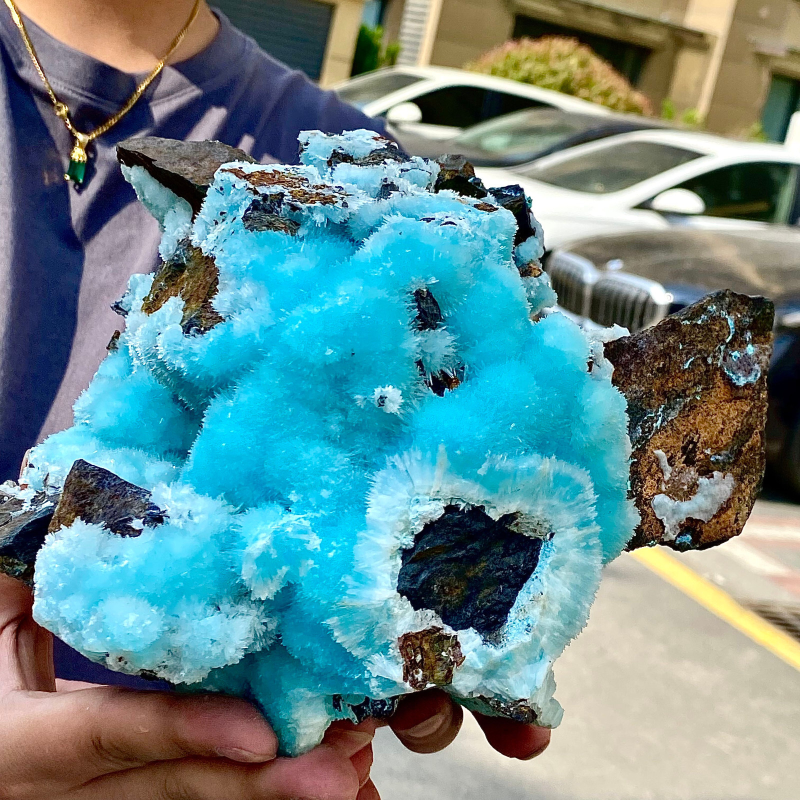 8.47LB sea patterned natural blue textured crystal, Chinese blue Aragon stone