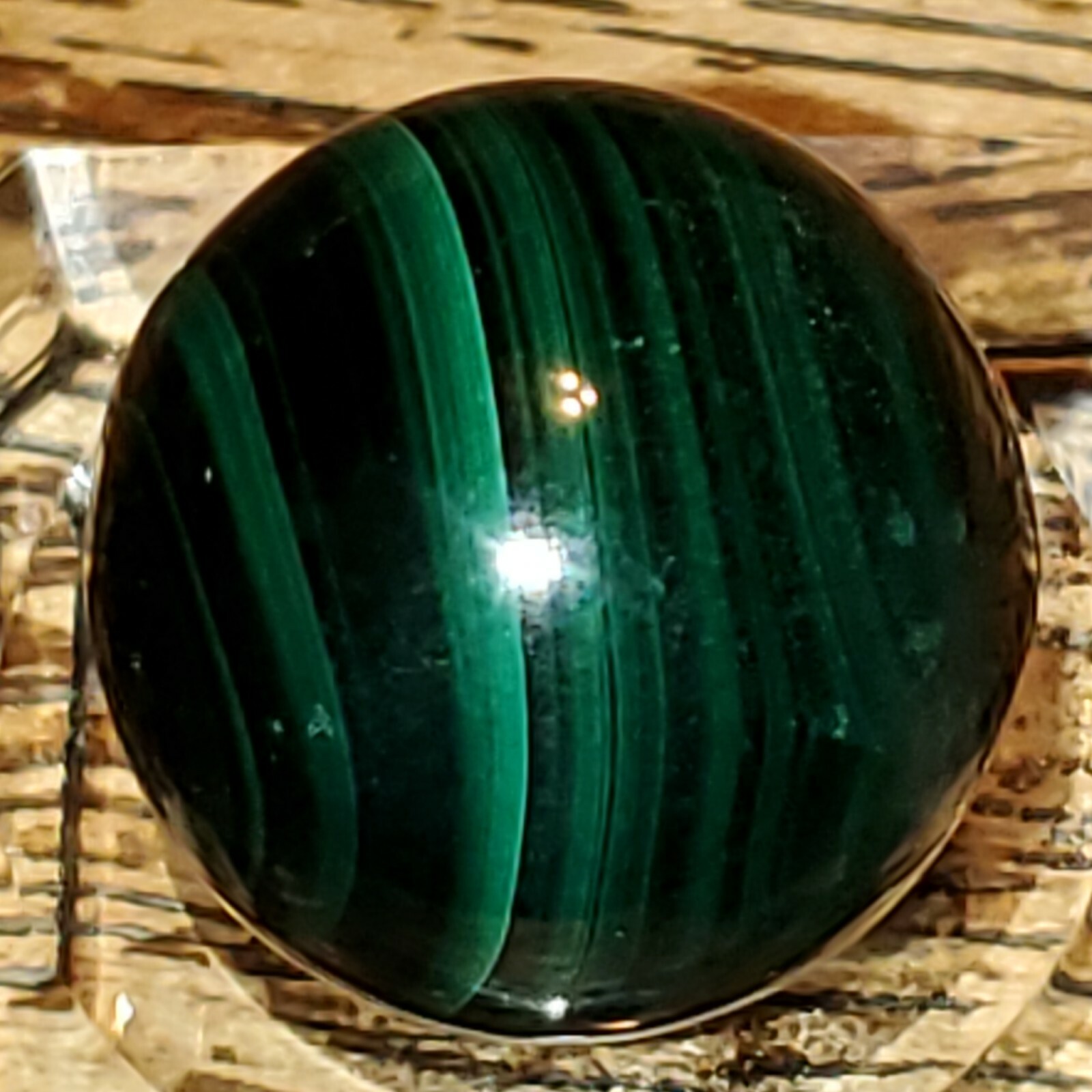 Malachite Crystal Sphere Ball Orb 19.7mm 18g.