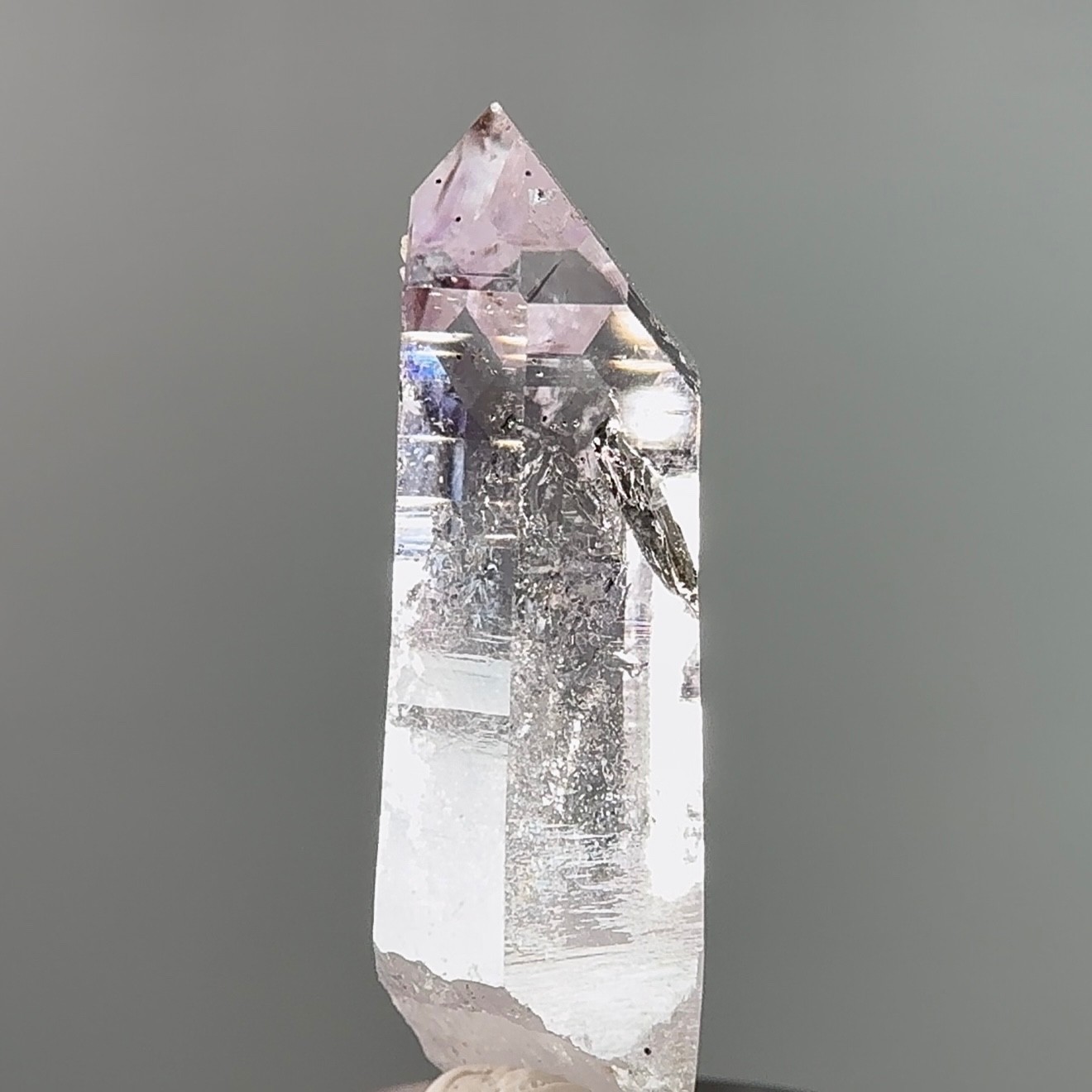 Very Visible Moving Bubble! Rare Optical Lilac Pink Brandberg Amethyst Enhydro