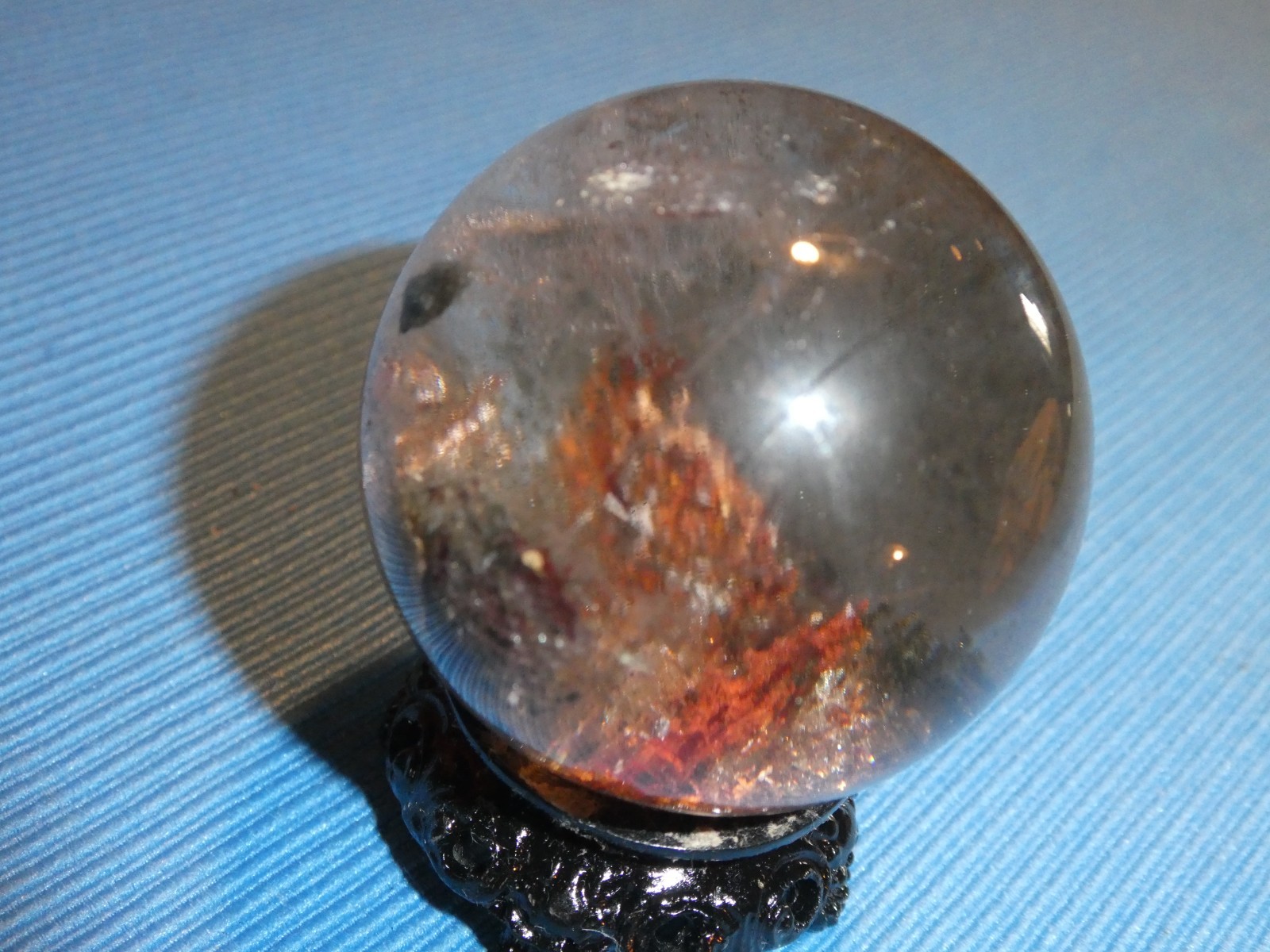 RARE GARDEN QUARTZ MOUNTAIN SCENE LODOLITE CRYSTAL SHAMAN DREAM SPHERE 45 MM DIA