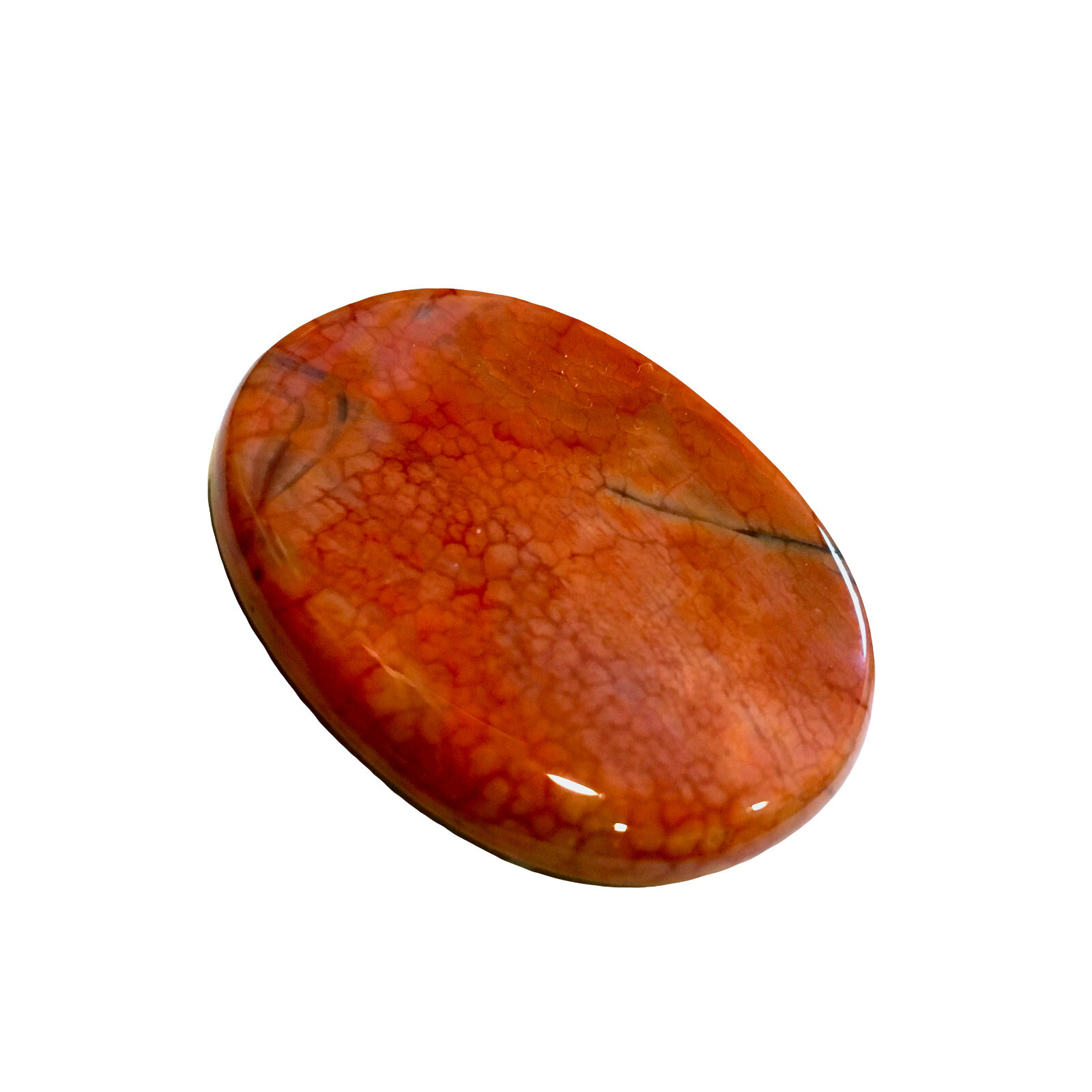 Natural Fire Agate Palm Stone Red Rock Crystal Healing Reiki Polished Worry Ston