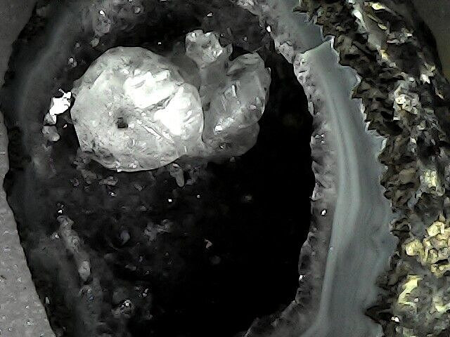 Small Amethyst Geode with Calcite Inclusions. Natural Mineral Specimen GM60