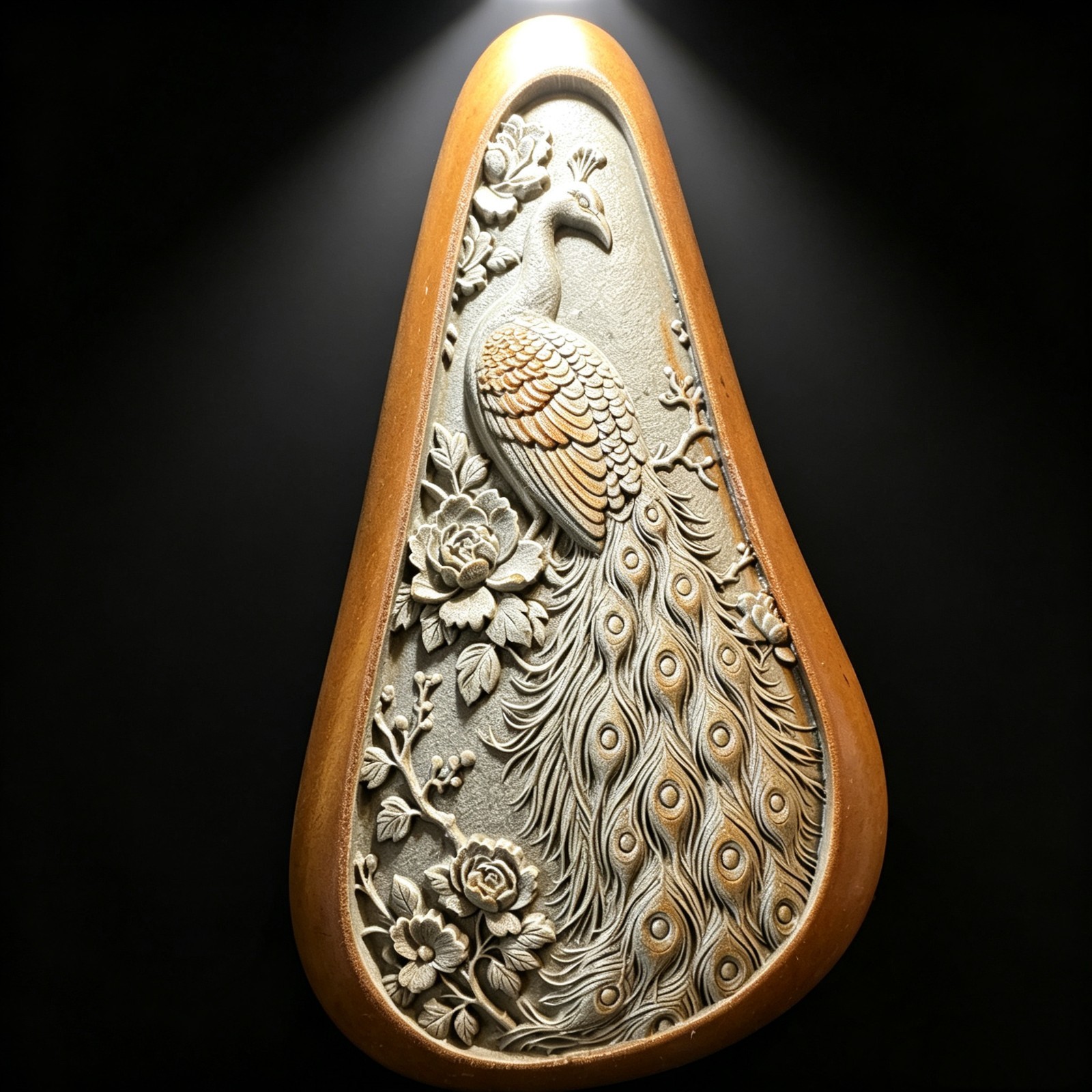 Natural Songhua Stone Peacock Carving Layered Texture Bird Sculpture Figurine