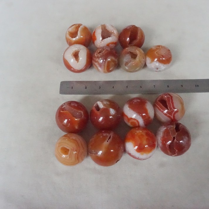5.5LB 15 Natural Red Carnelian Agate Crystal Geode Sphere Ball Polished Healing
