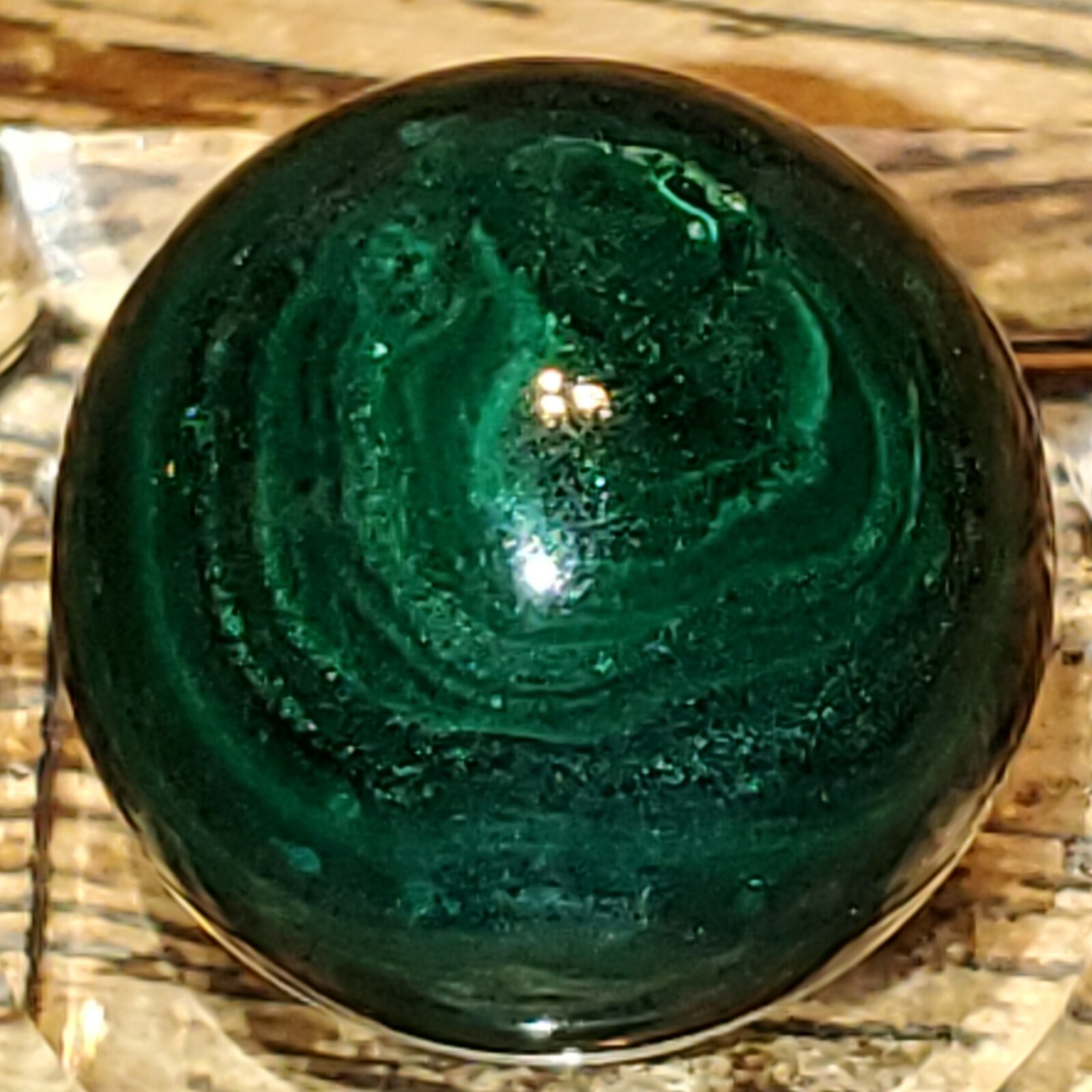 Malachite Crystal Sphere Ball Orb 19.7mm 18g.