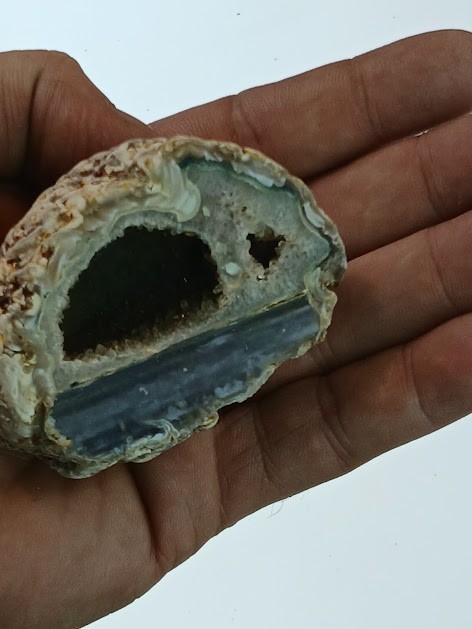 150G Mexican Agate Geode Rough Faced Specimen polished druzzy crystal gemstones