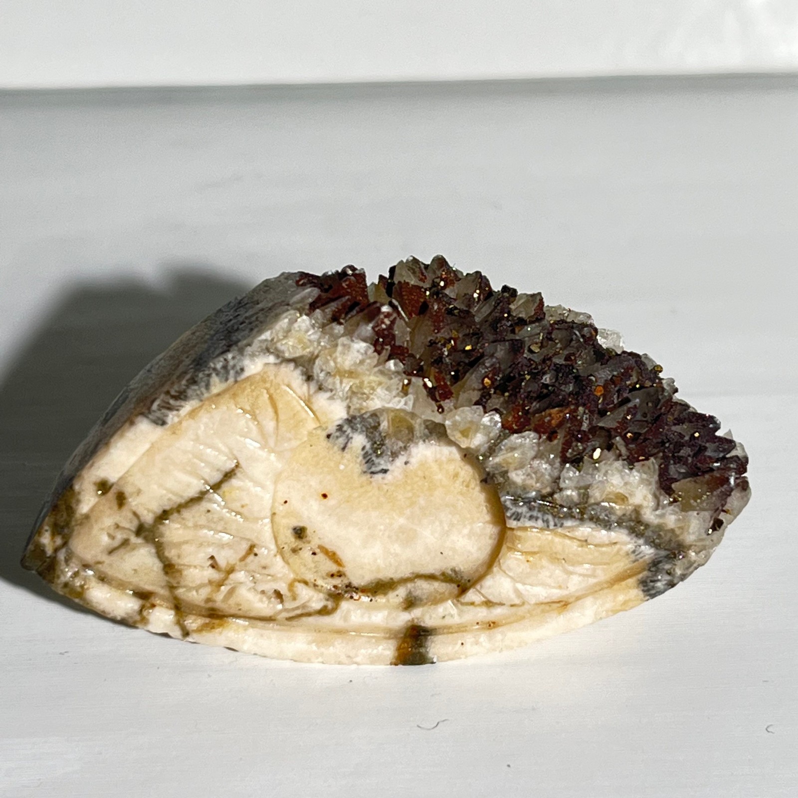 31g Natural white crystal cluster carving of God’s Eye