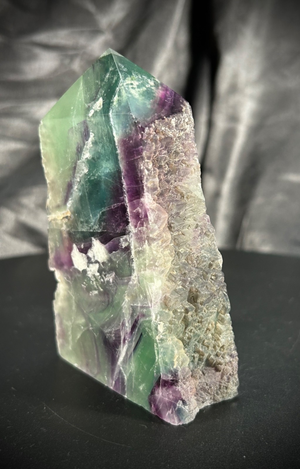 3.93″ Rainbow Fluorite Tower 2 Polished/2 Natural Sides 11.5oz (327 grams)