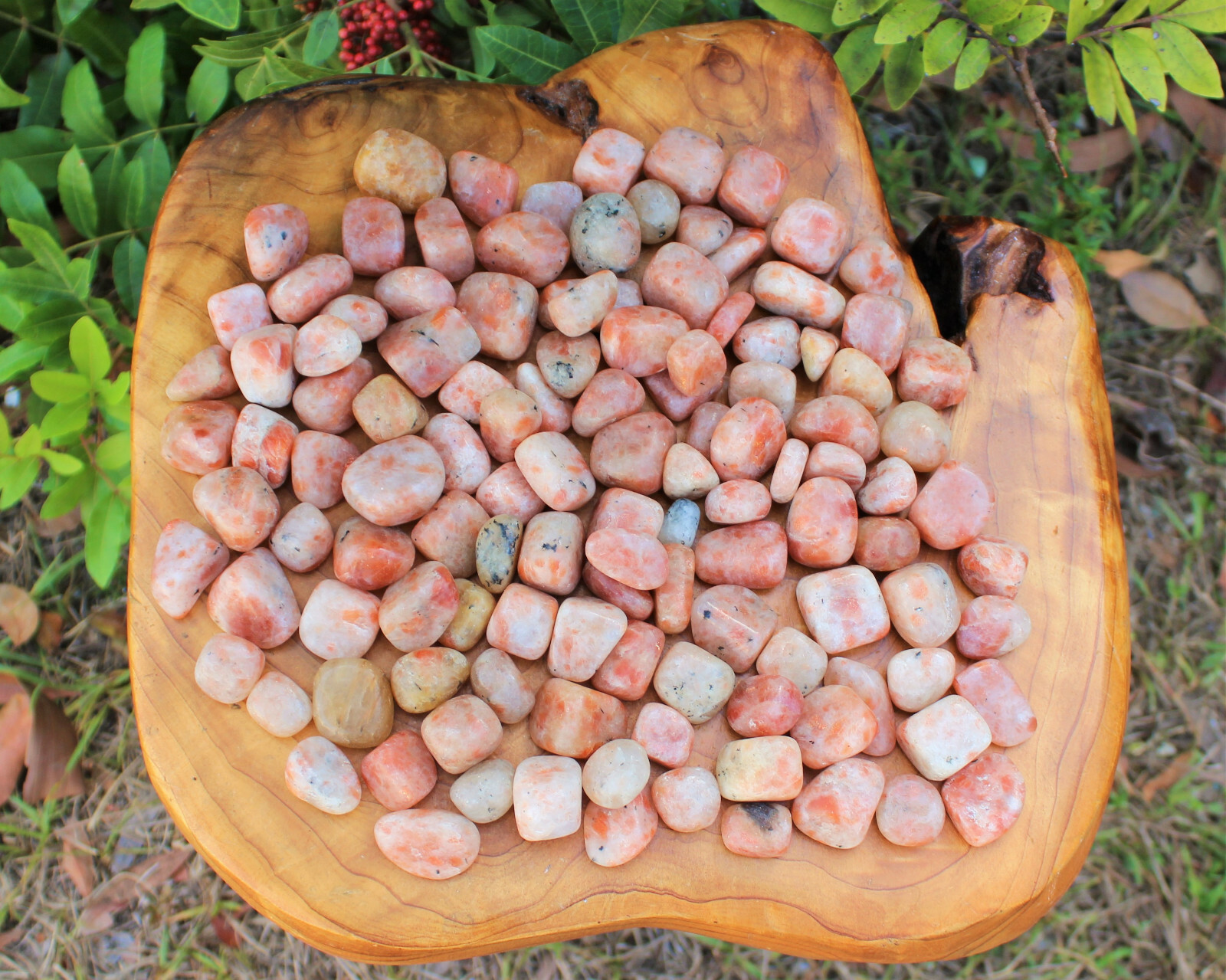 2 Medium Sunstone Tumbled Stones (Crystal Healing Reiki Tumble)