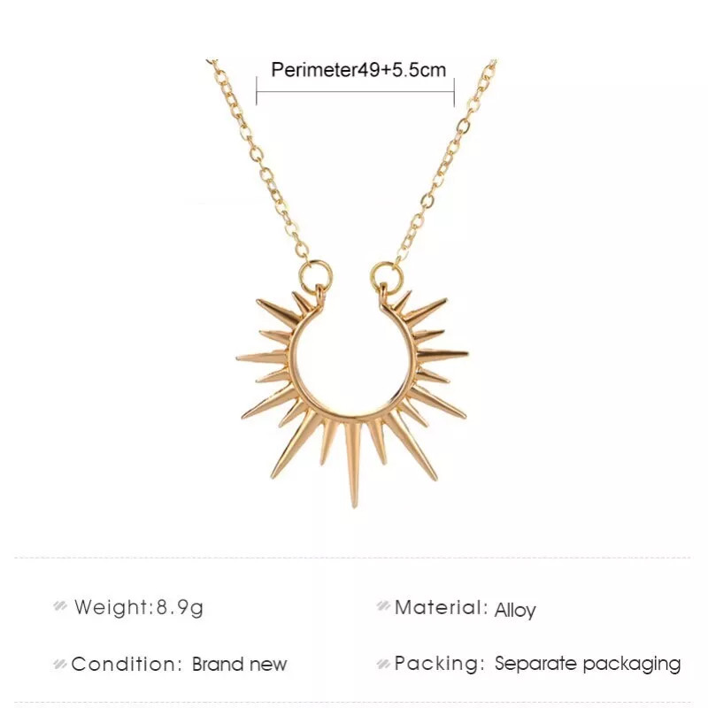 Women’s Fashion Jewelry Gold Sun Bohemian Pendant Necklace 1PC