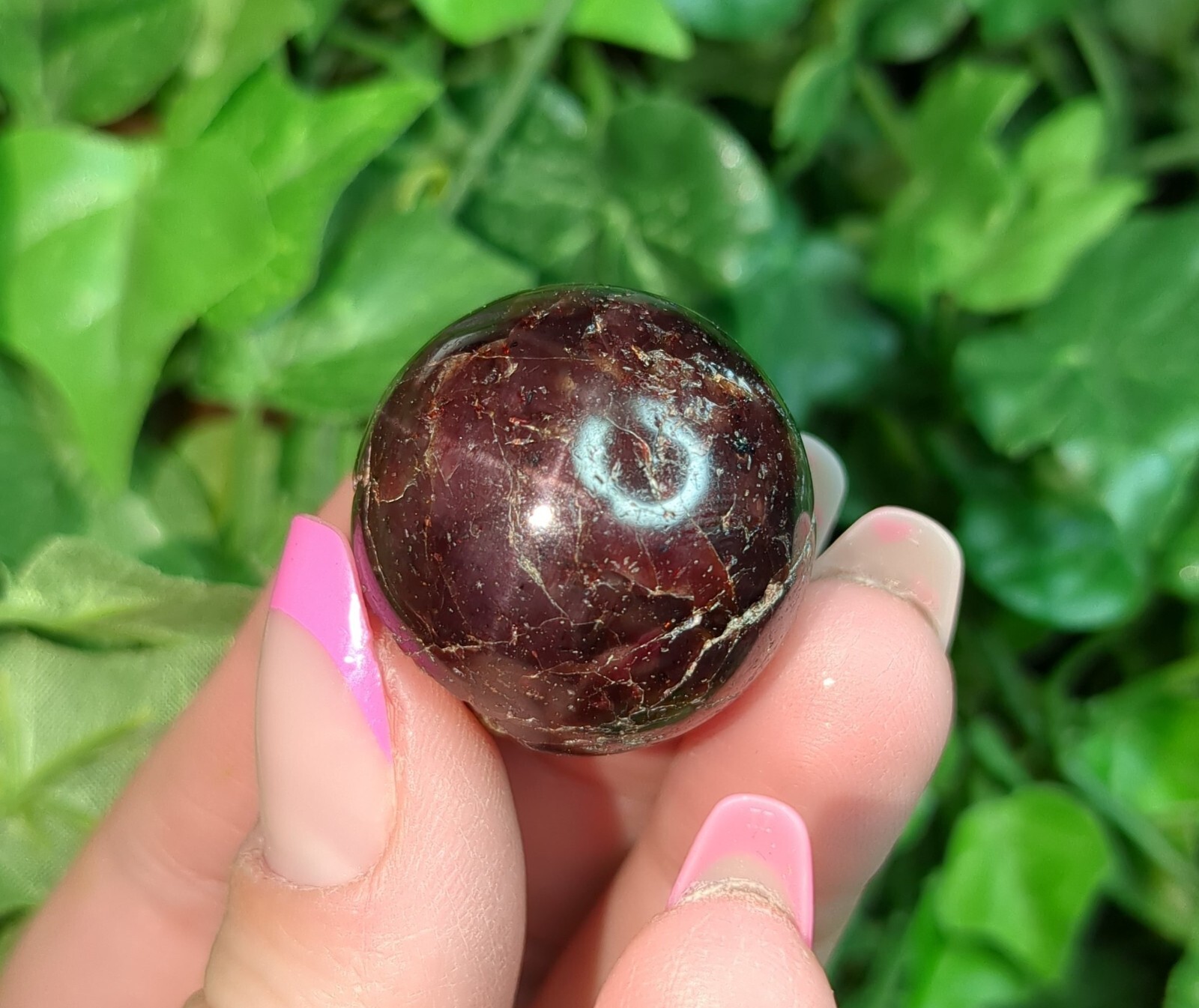 Natural Garnet Sphere With Star Asterism