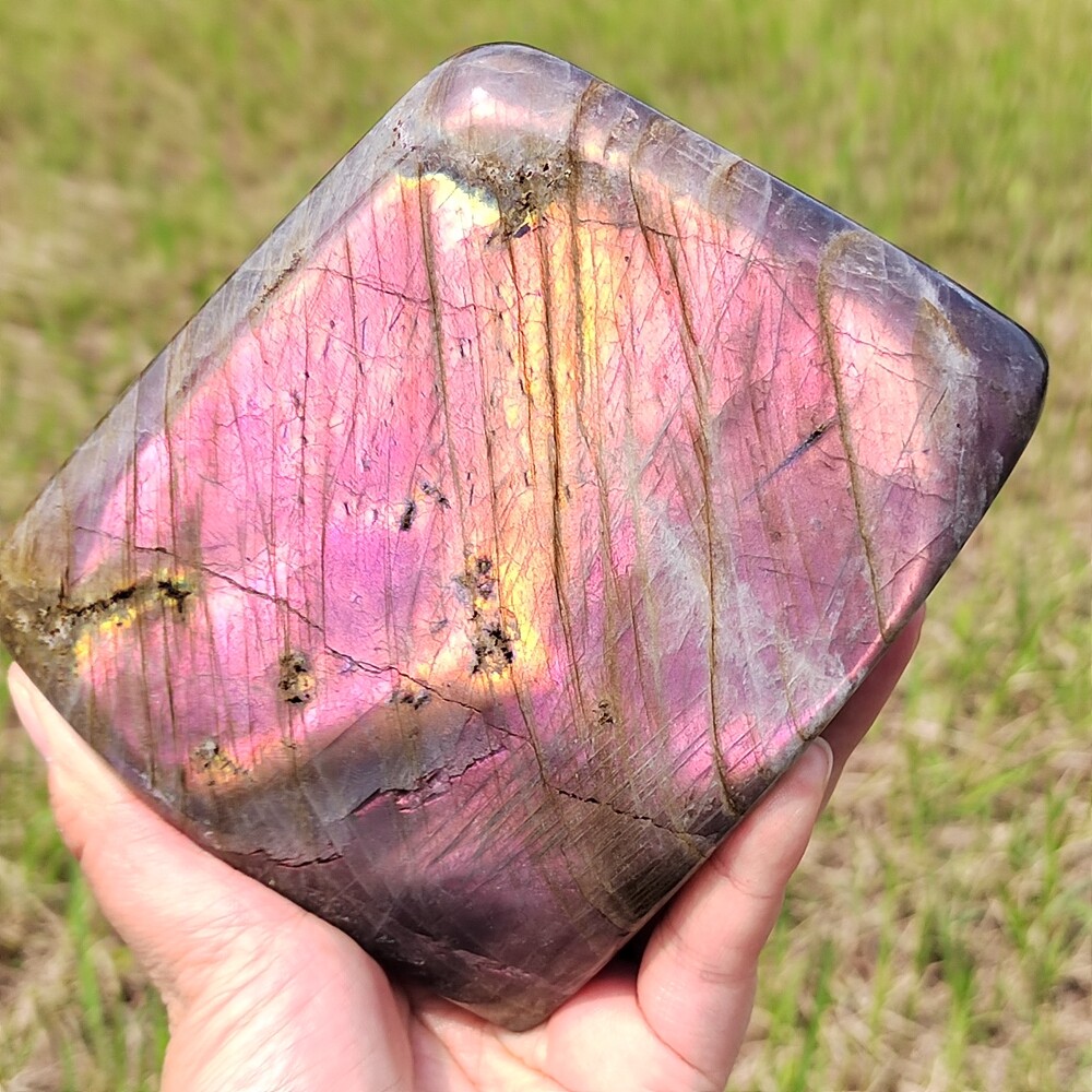 Natural Purple Labradorite Quartz Crystal Spectrolite Mineral Specimen Gem 1197g