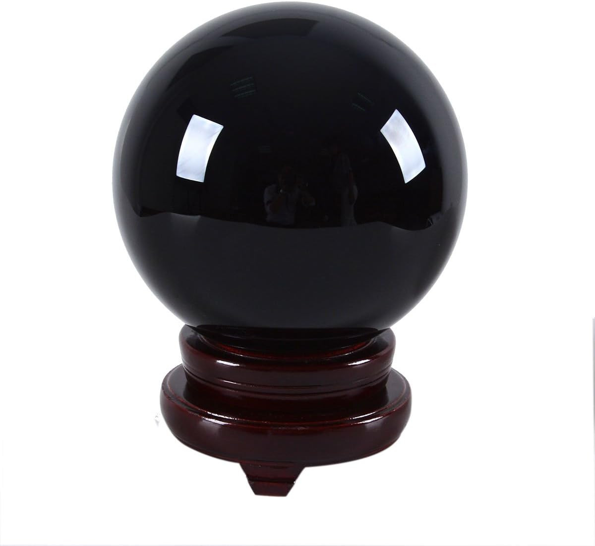 150Mm(5.9 Inch) Big Divination Black Crystal Ball for Witchcraft Obsidian Healin