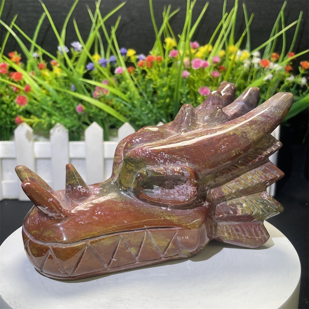 1.6LB 5.1″ Natural Ocean Jasper Dragon Quartz Crystal Decor Energy Reiki