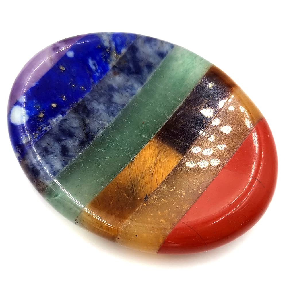 SHARKOOO Thumb Worry Stone for Anxiety, 7 Chakra 1 Count (Pack of 1), chakra