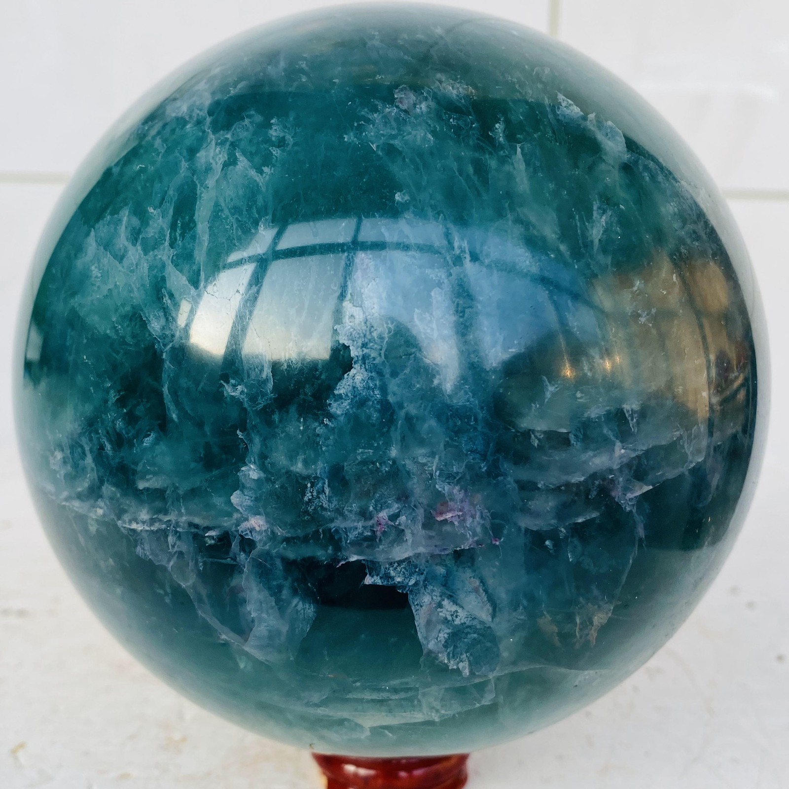 Natural Green Fluorite ball quartz crystal Sphere Reiki energy healing 2800g