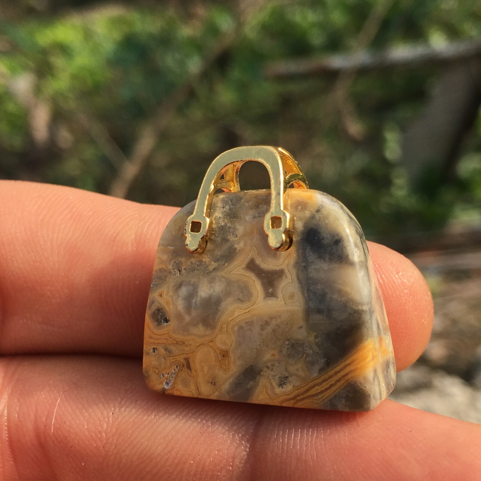 2pc Opalite Quartz hand Carved bag crystal Reiki healing