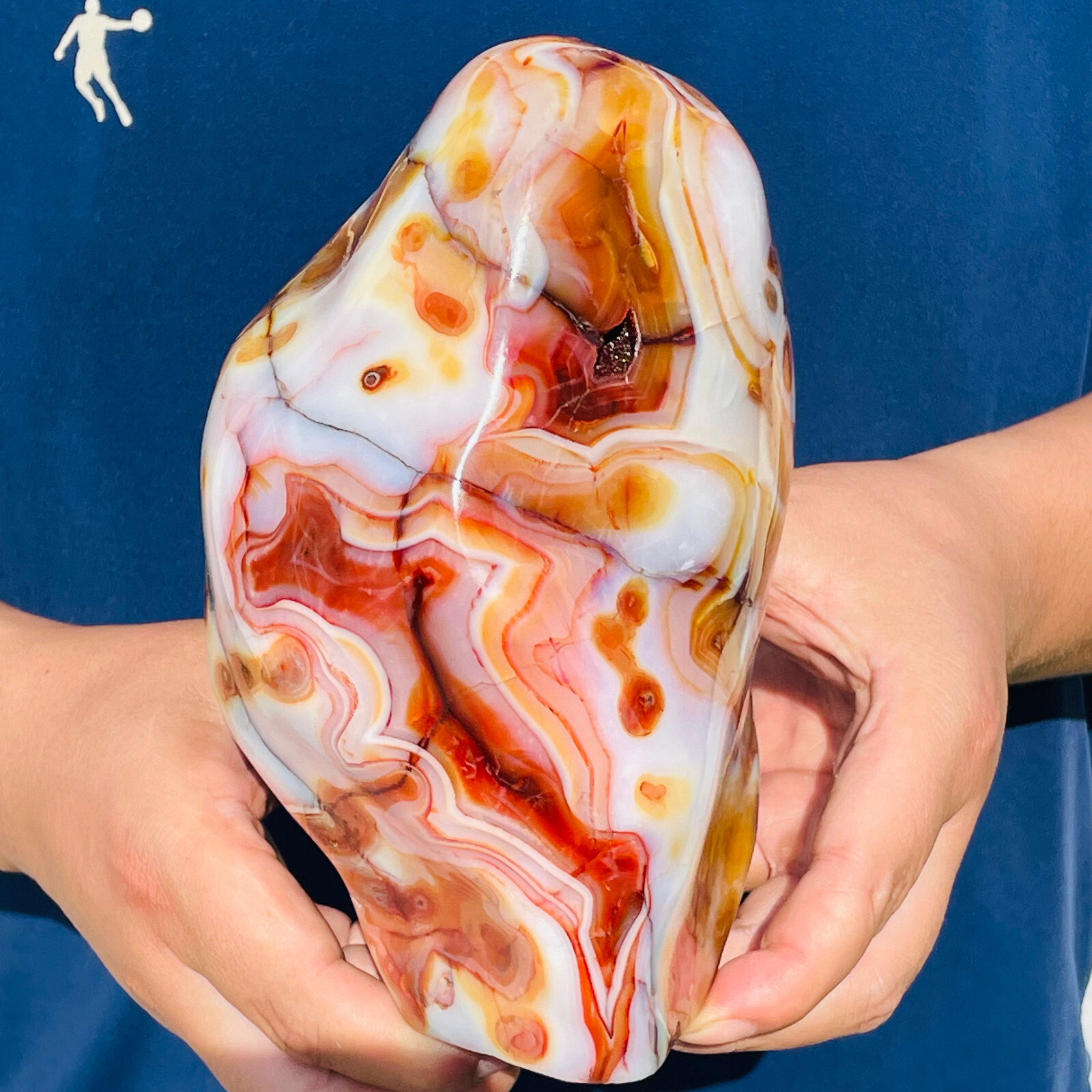 2540g Rare Natural Red Agate Quartz Crystal Free Form Mineral Display Healing