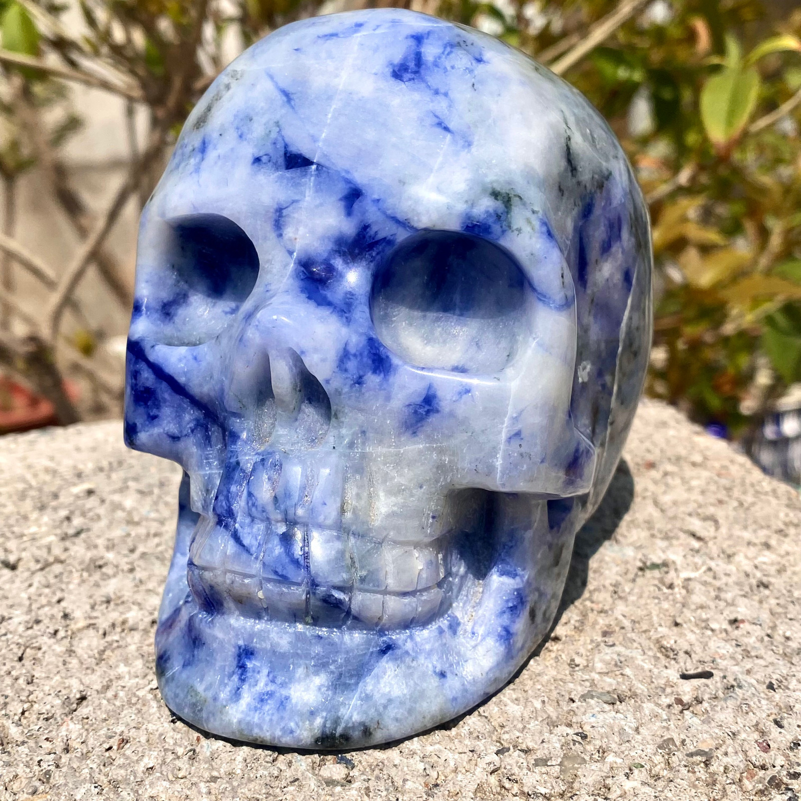 2.49LB Natural blue patterned stone, crystal skull, spiritual healing