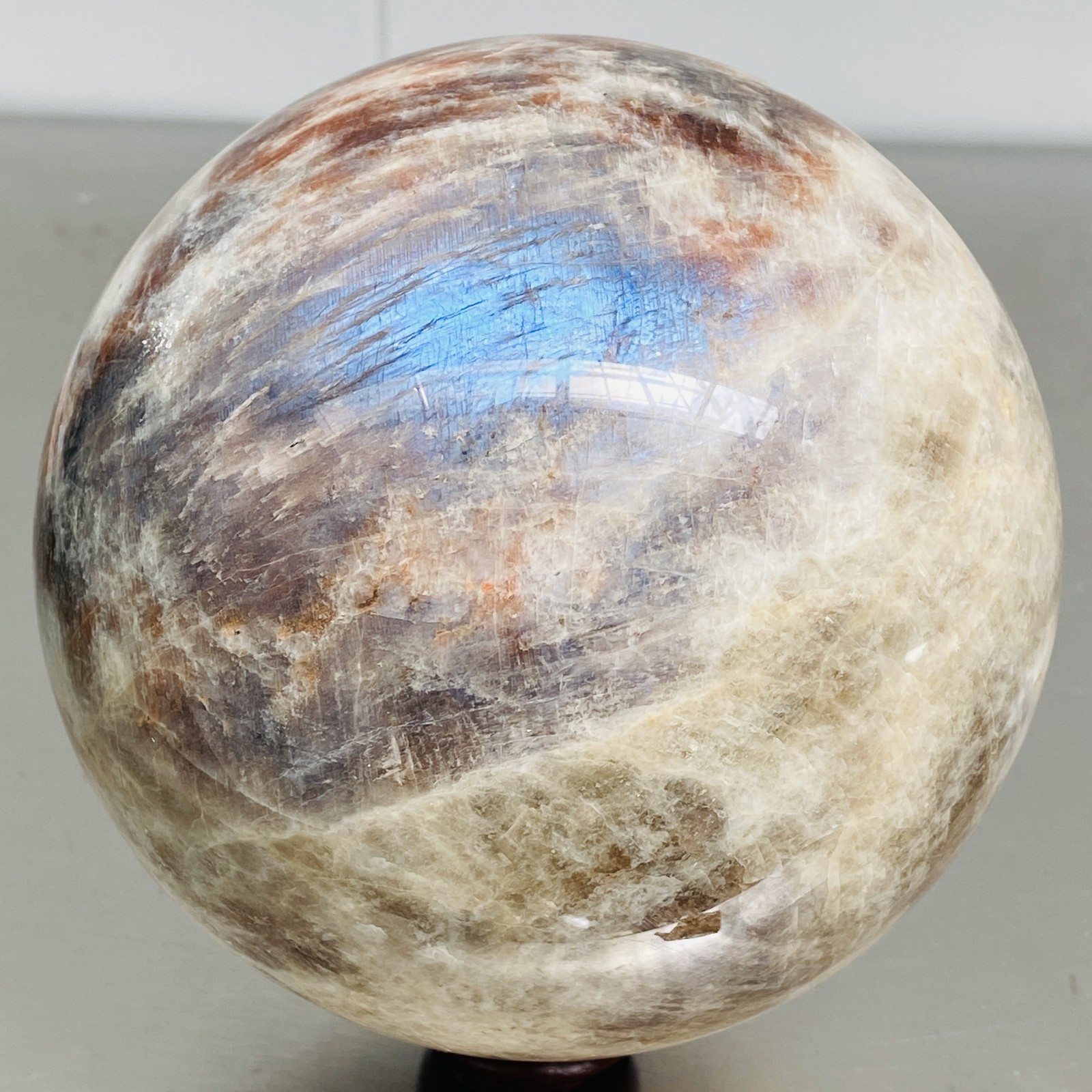 Natural Gray moonstone sphere quartz Crystal ball Healing 3680G (8.11LB)