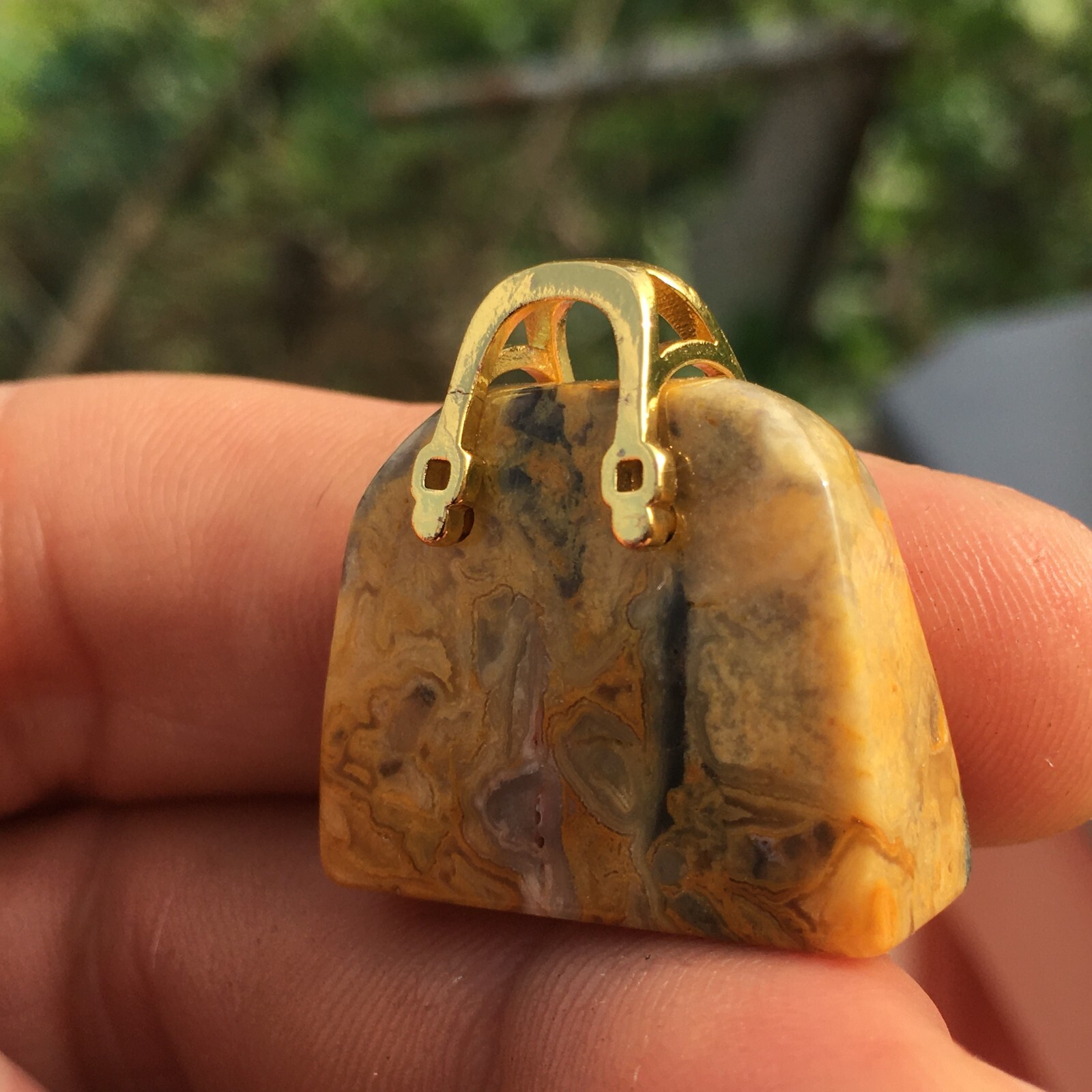 2pc Opalite Quartz hand Carved bag crystal Reiki healing
