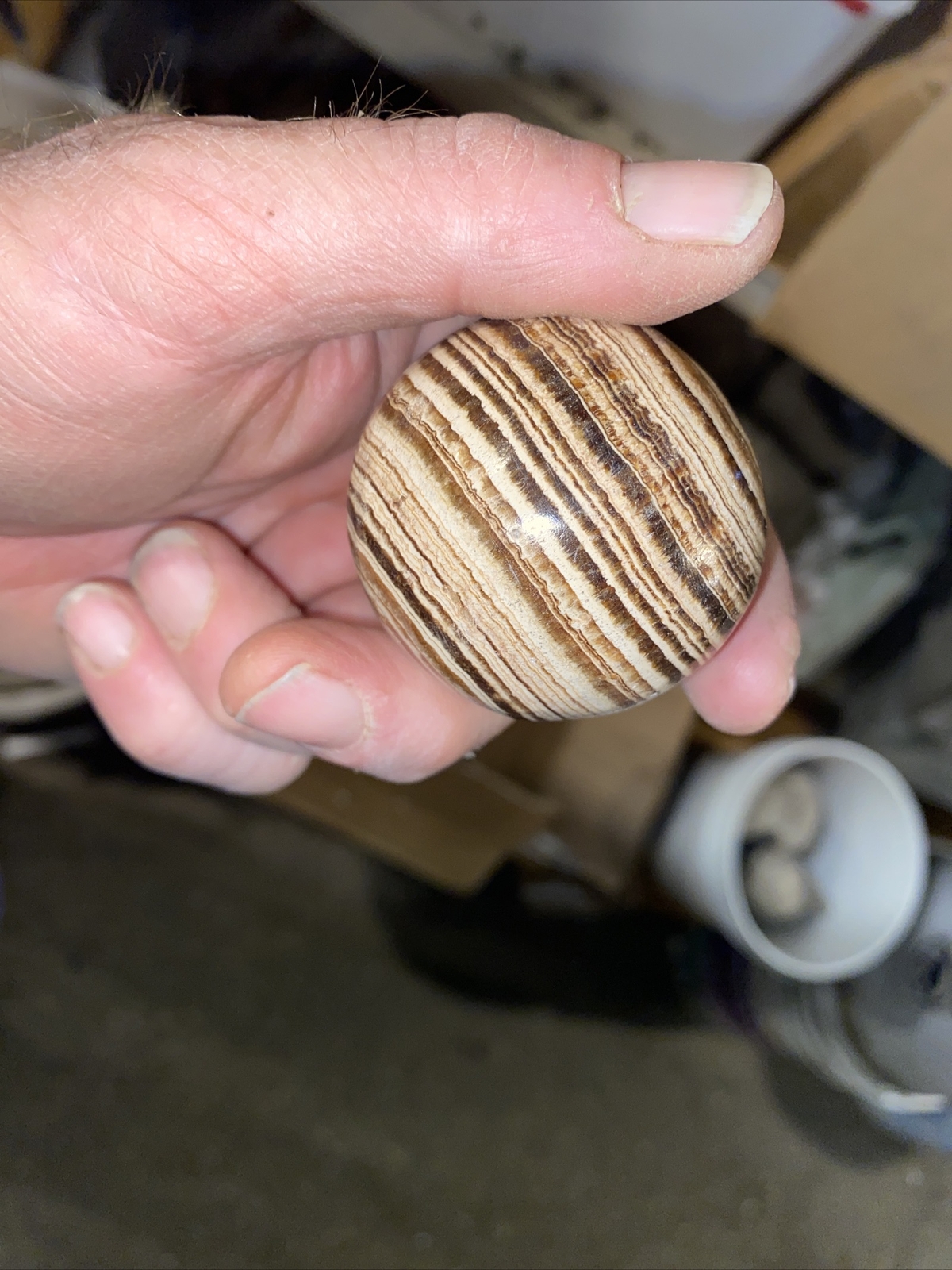 2 inch brown aragonite sphere