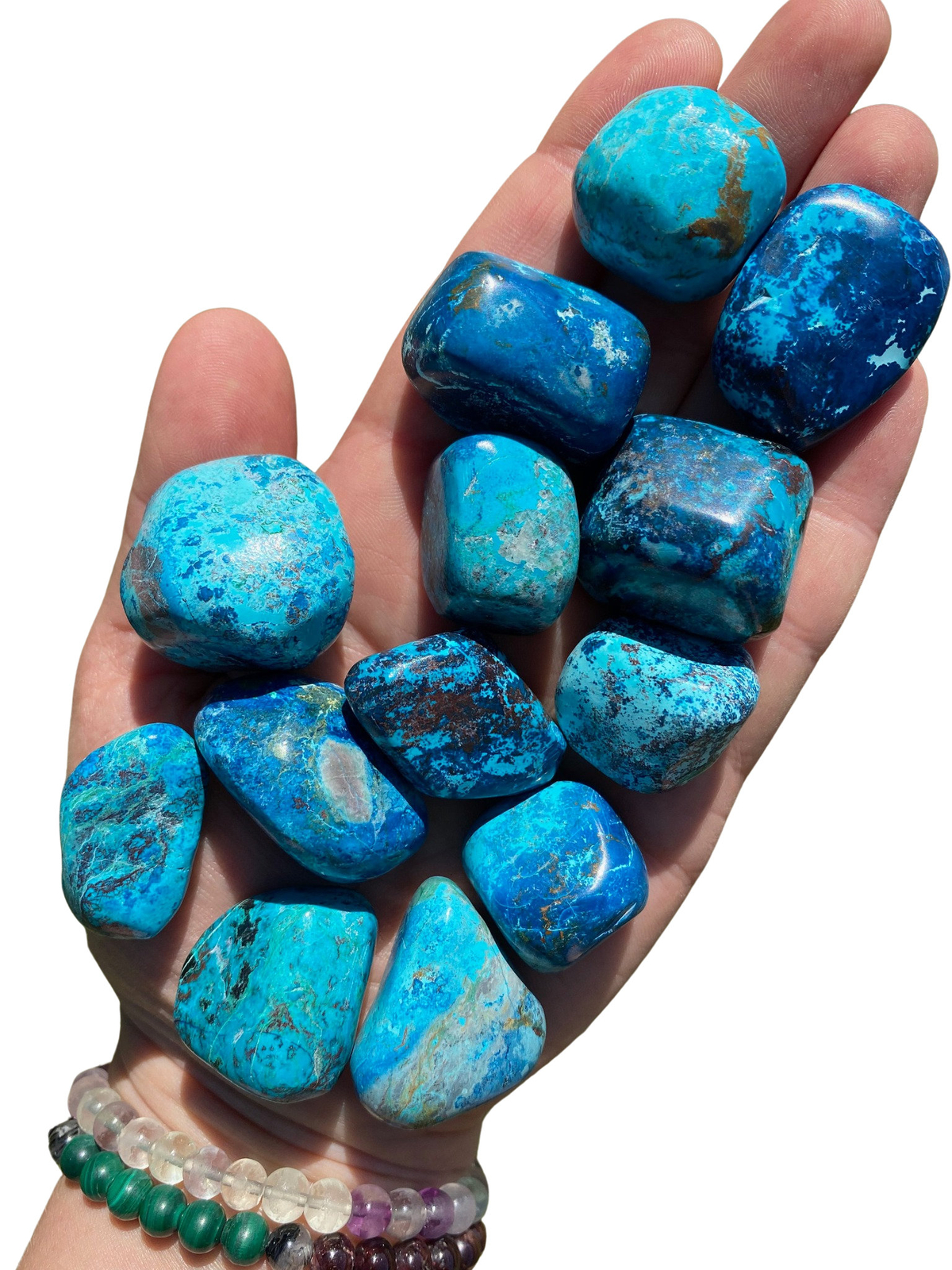Shattuckite Tumbled Stone – Polished Natural Shattuckite Crystal from Congo