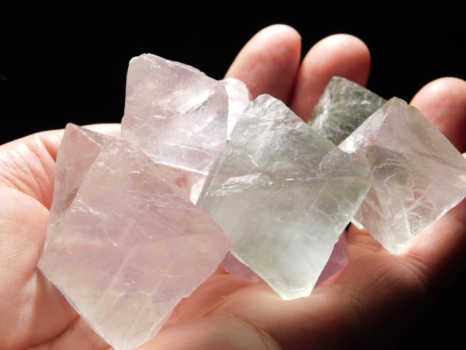 Big Lot of EIGHT! Translucent Octahedron FLUORITE Crystals From China 357gr