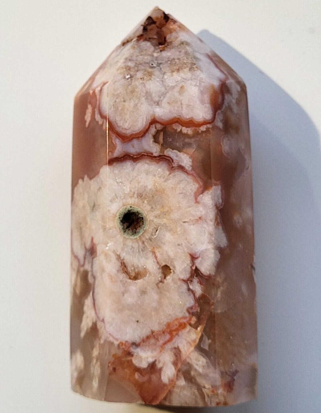 Cherry Flower Agate Tower Blossom Crystal Gemstone Point Mineral Wand Reiki