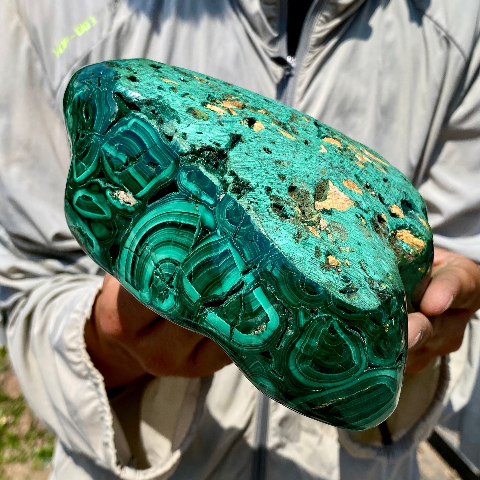 6.15LB Natural glossy Malachite transparent cluster rough mineral sample