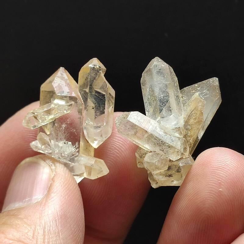 11g/2pcs/25-26mm Natural Herkimer Diamond Symbiotic Quartz Crystal Healing 3581