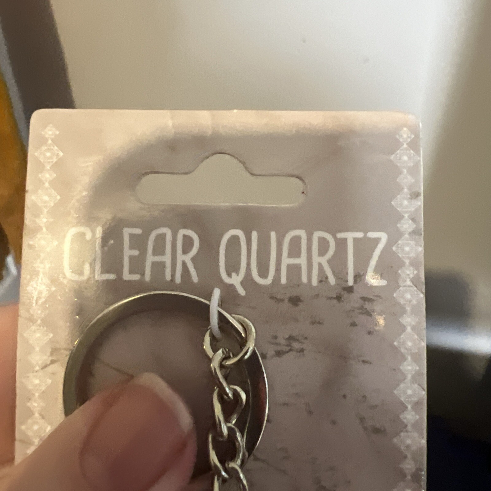 Red Aventurine And Clear Quartz Keychains Lot Of 2