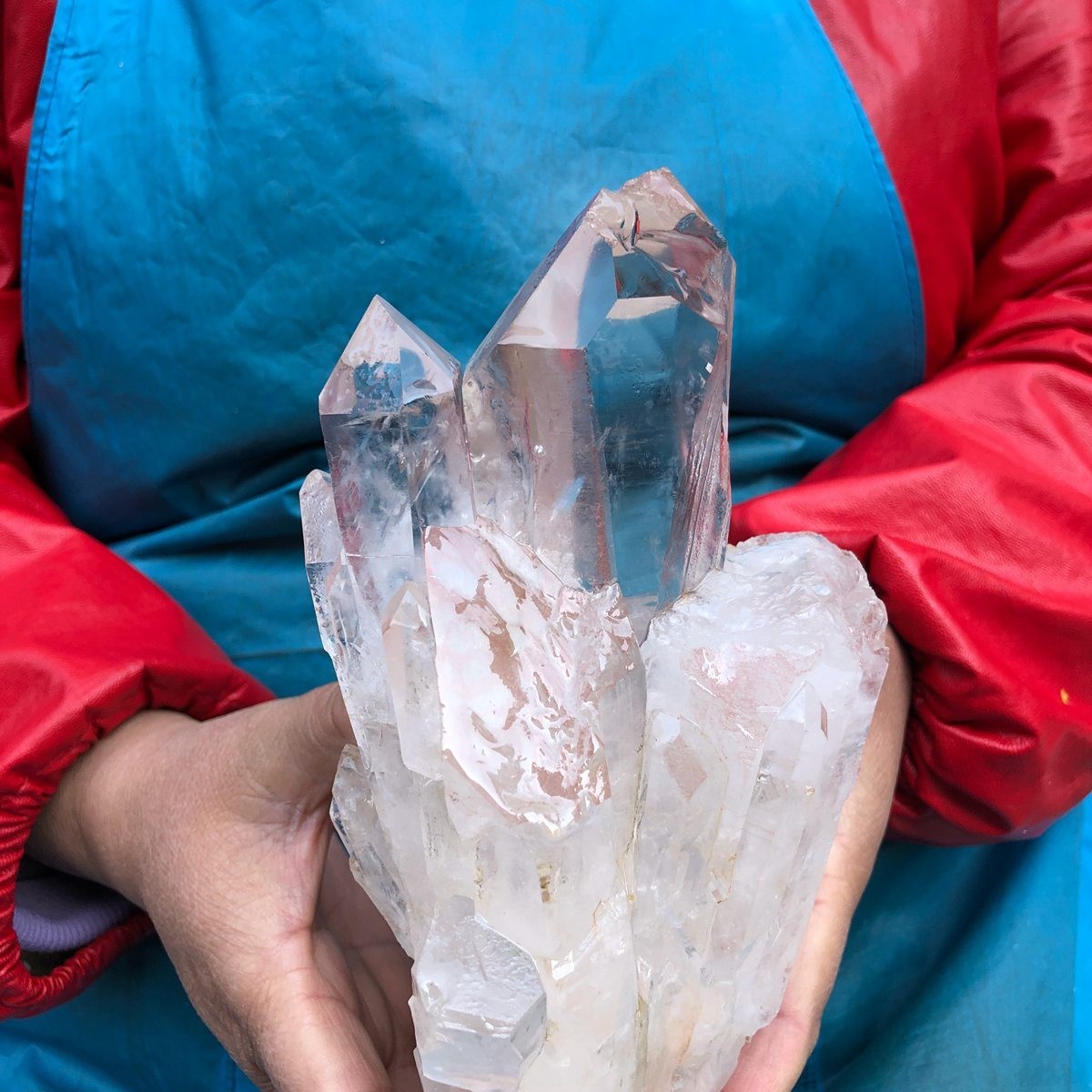 2pcs 4.99LB Natural White Clear Quartz Crystal Cluster Rough Specimen Healing