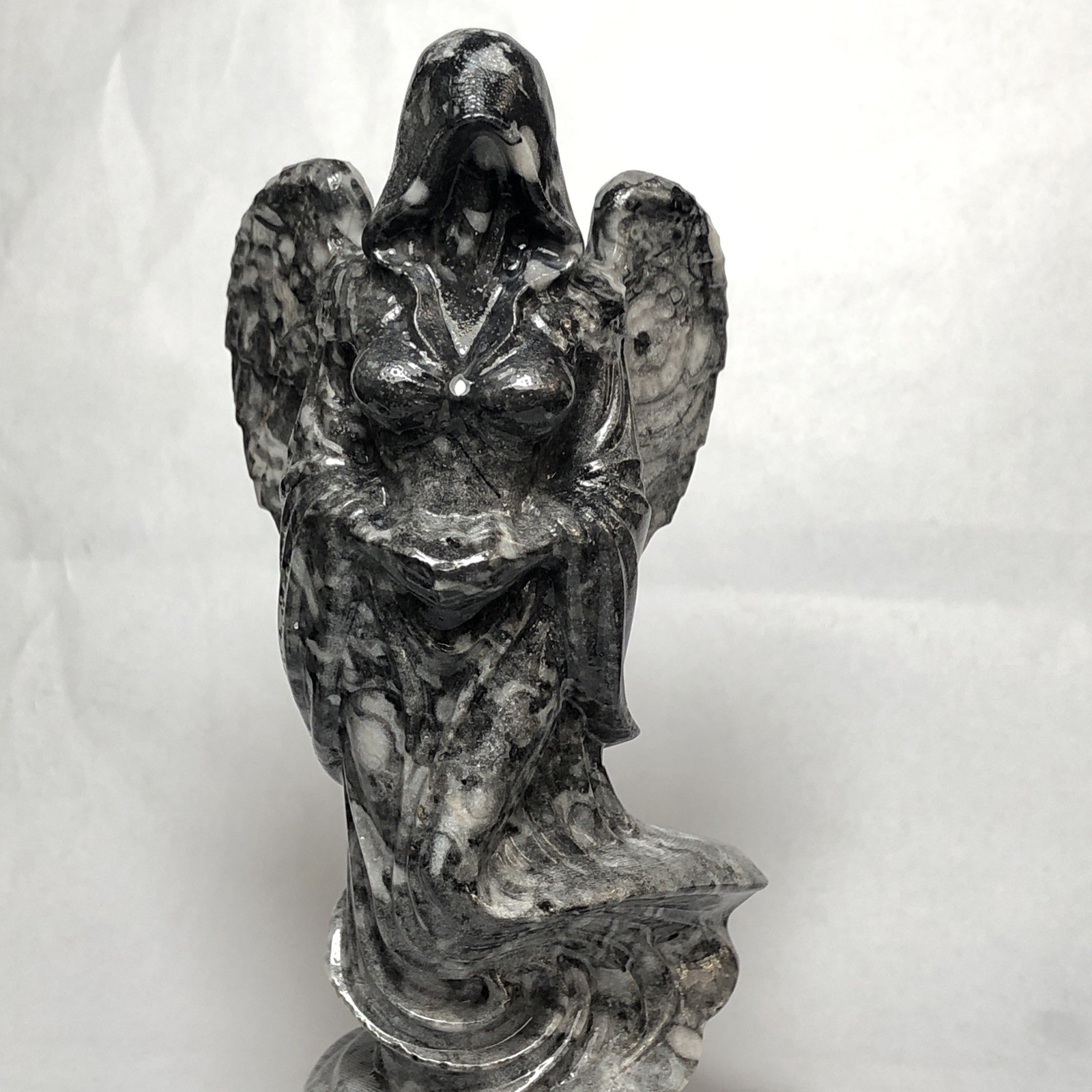 Semi-Hand Carved Natural Red Jade Angel Sculpture 174g 120mm Auction Unique Art