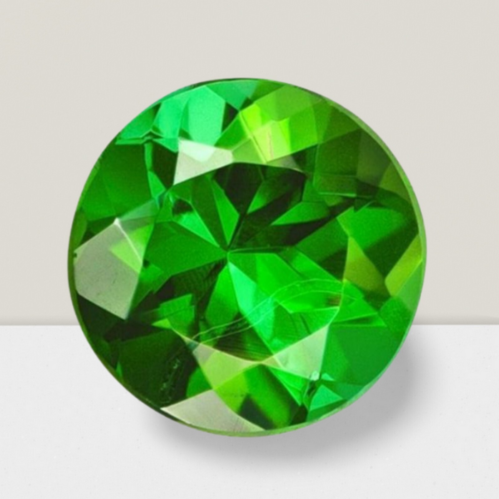 Green Tourmaline Round Cut Gemstone 1.31 Cts – 7 mm Flawless Loose Gem
