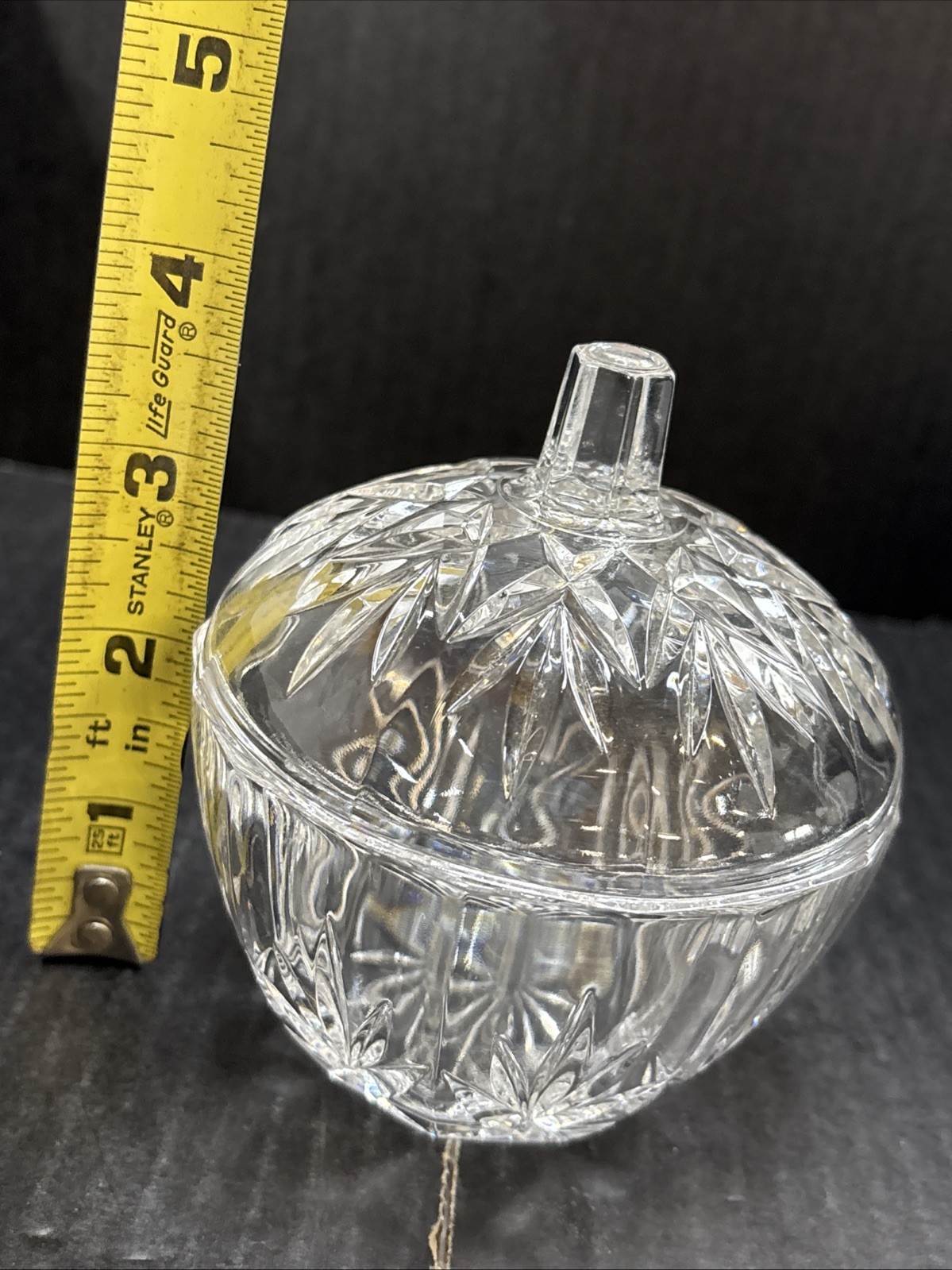 RCR Royal Crystal Rock Pumpkin Lead Crystal Italia Cristallo 24% Clear Glass Lid