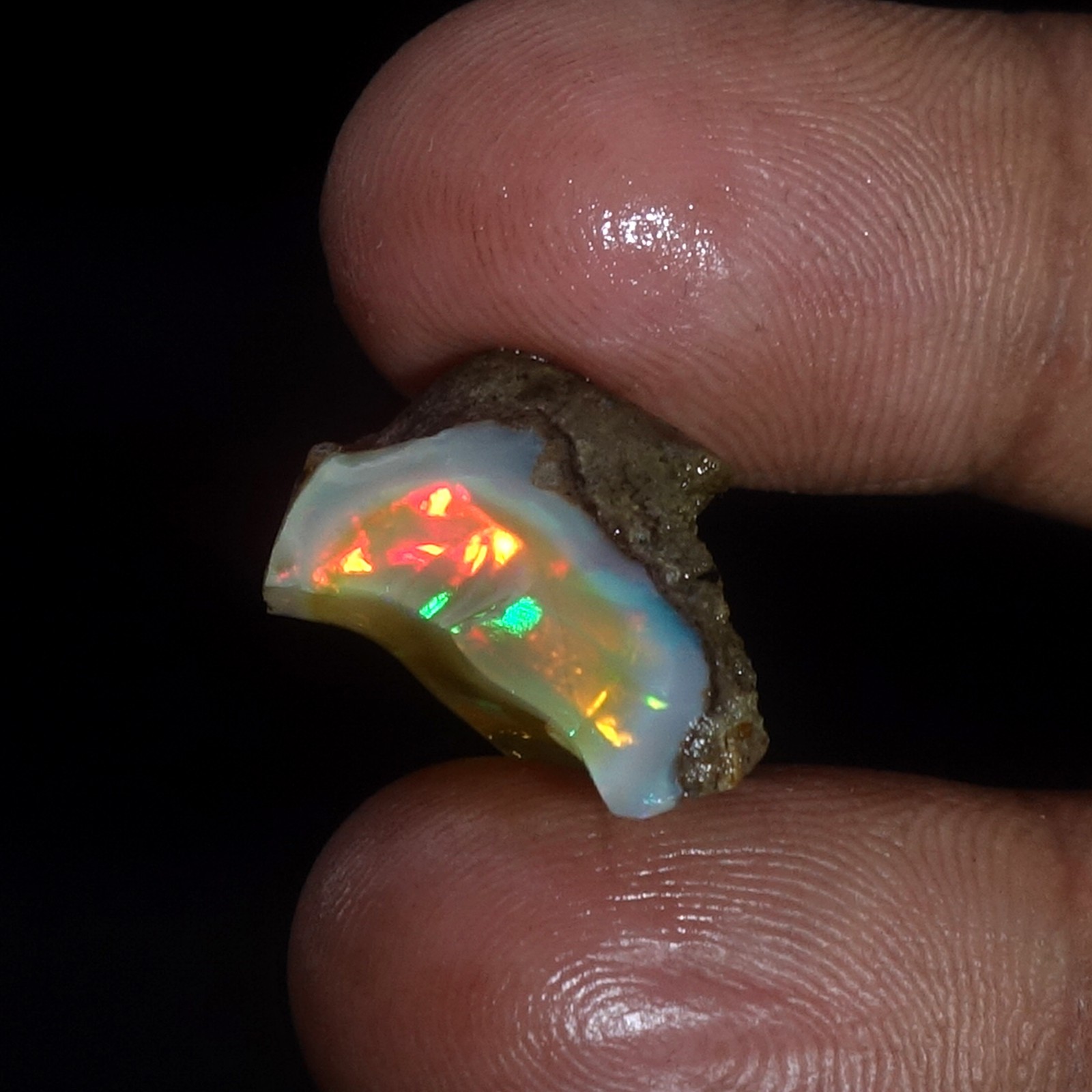 AA+ Ethiopian Oli Opal Rough Entreated Welo Opal Multi Fire Color Flash 10.50Cts