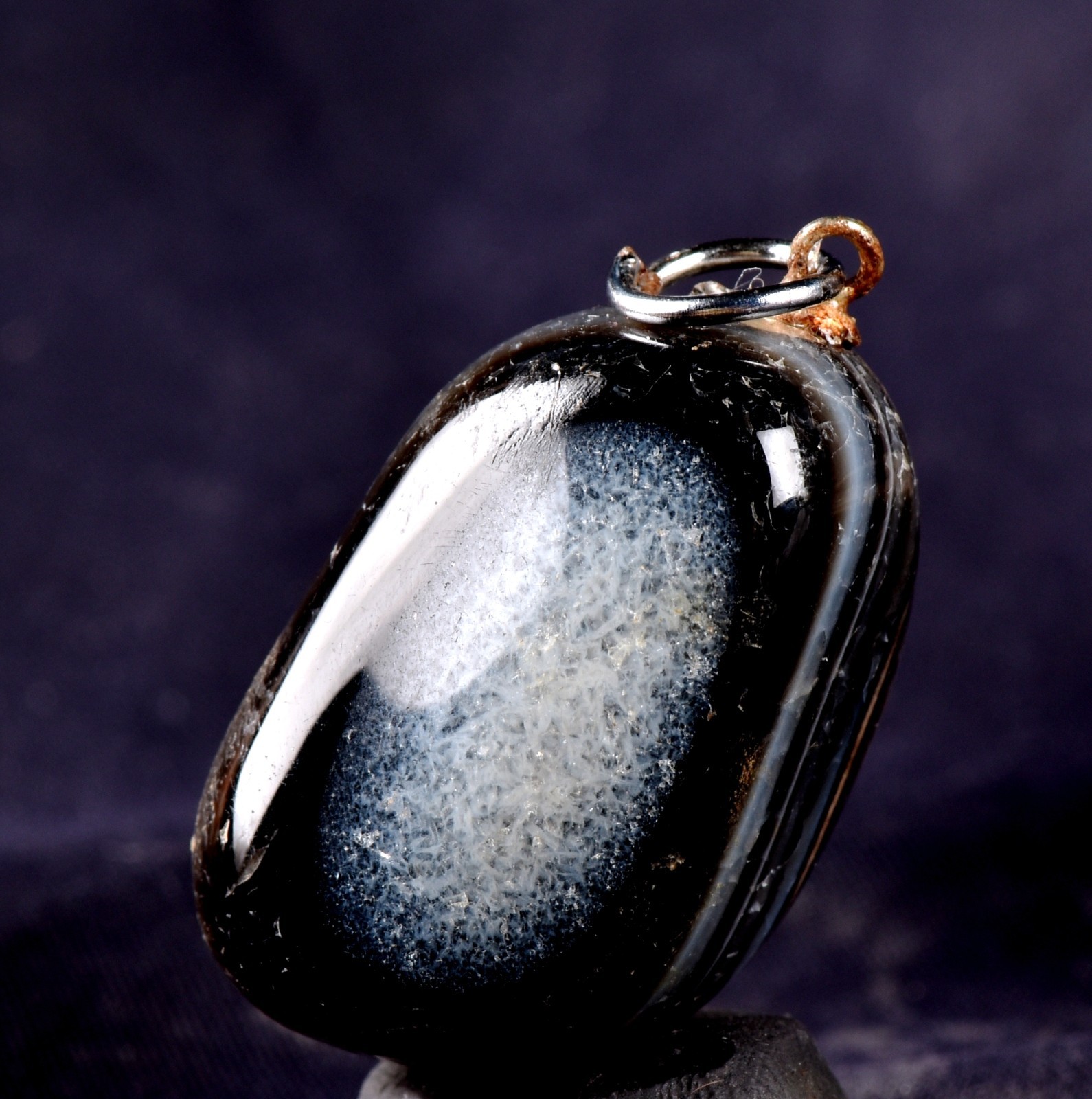 Sulemani ”evil eye” mystic stone pendant luck wealth protection shaman #7681