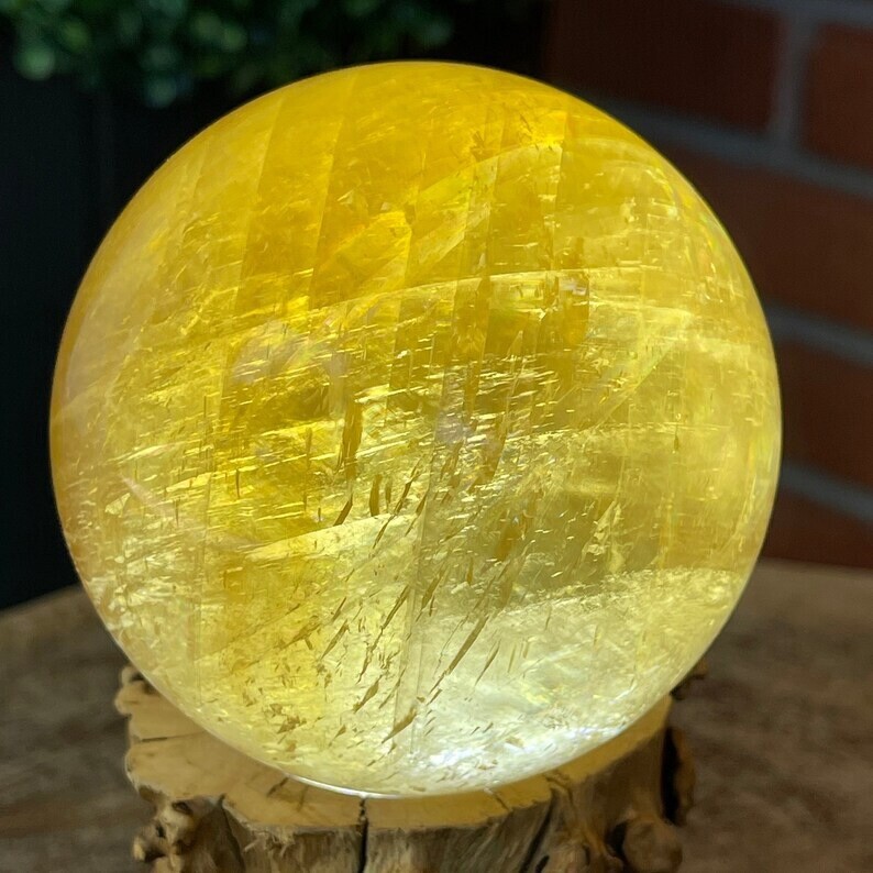 Optical Honey Calcite Big Sphere Cats eye flash Asterism and Rainbows, #10