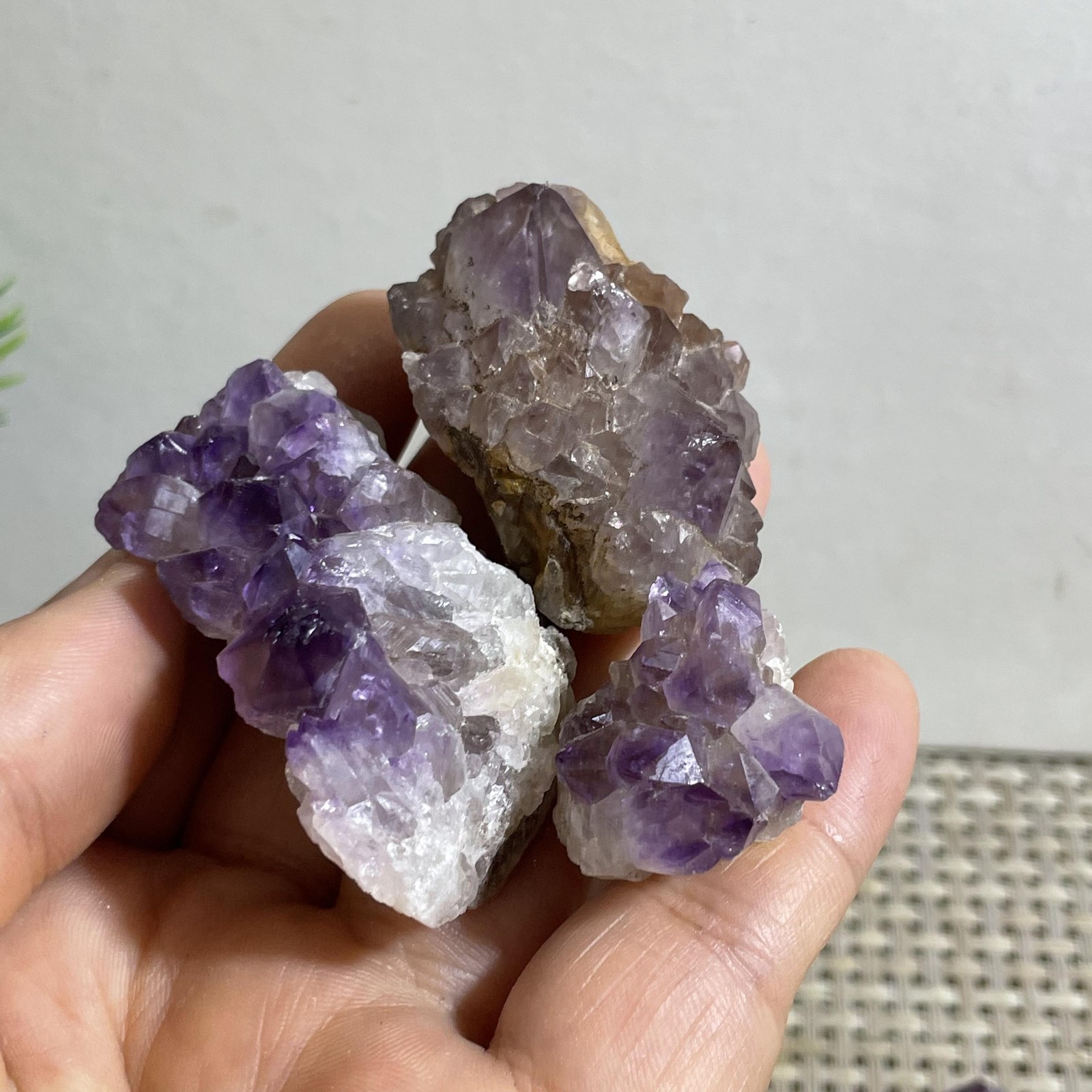 3pc 82g Natural amethyst rough stone Uruguay amethyst cluster block Amethyst a14
