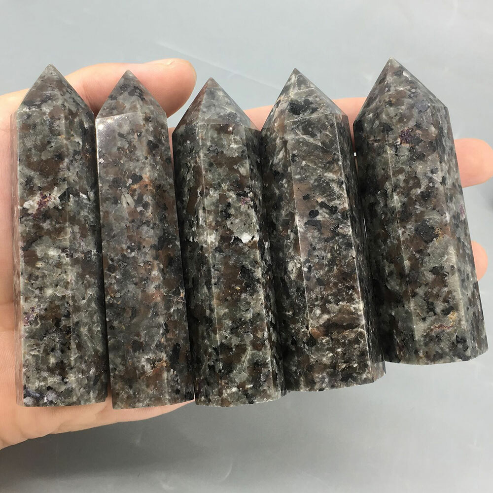 9-10CM Natural Yooperlite Quartz Obelisk Crystal Point Wand Reiki Healing Stone