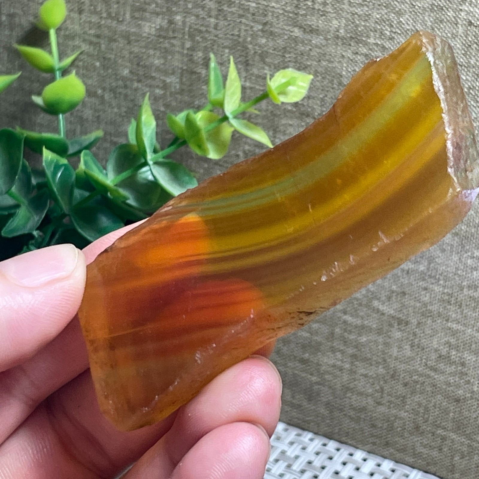 Fluorite stone – Polished Rainbow Fluorite Stone Slab home decor 60g E3964