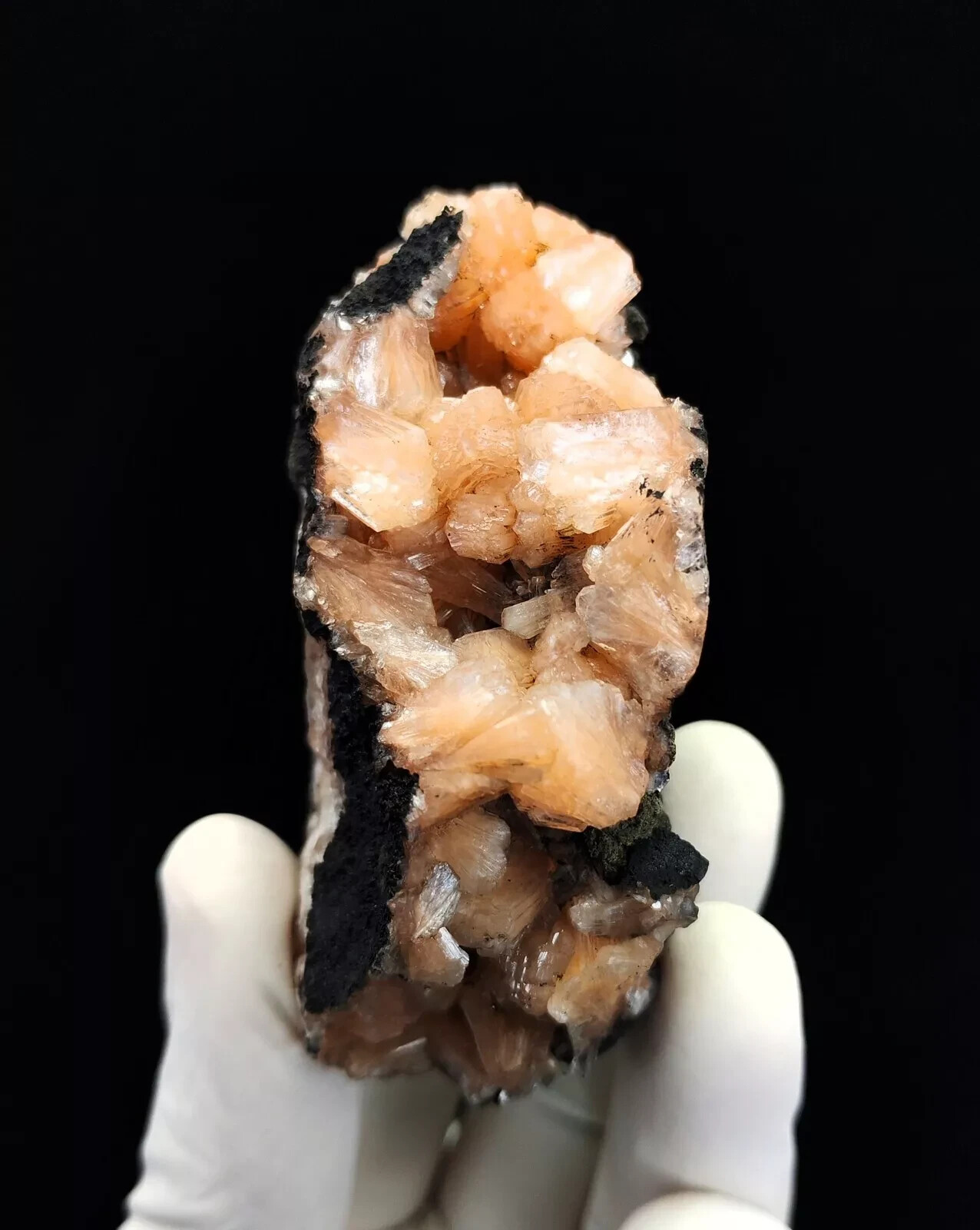 105g Natural Orange Stilbite Cluster On Base Minerals Specimen