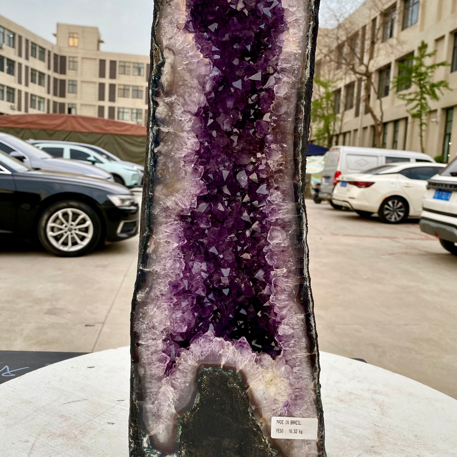 35LB Natural Amethyst Geode Quartz Crystal Cluster Cathedral Energy healing