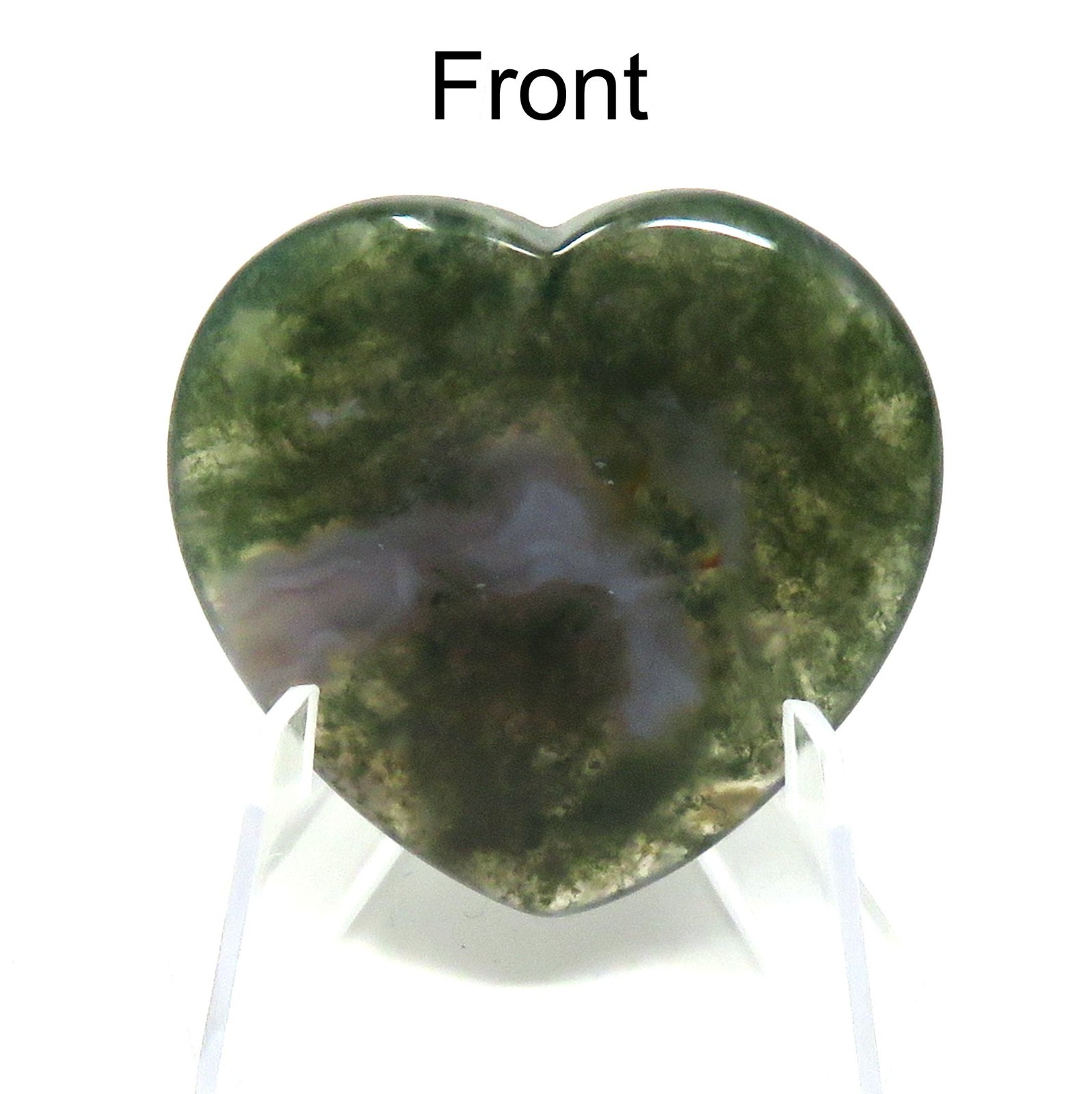 Moss Agate Stone Heart #1174-40mm or 1.5″ – Valentines Day Love Pocket Gemstone