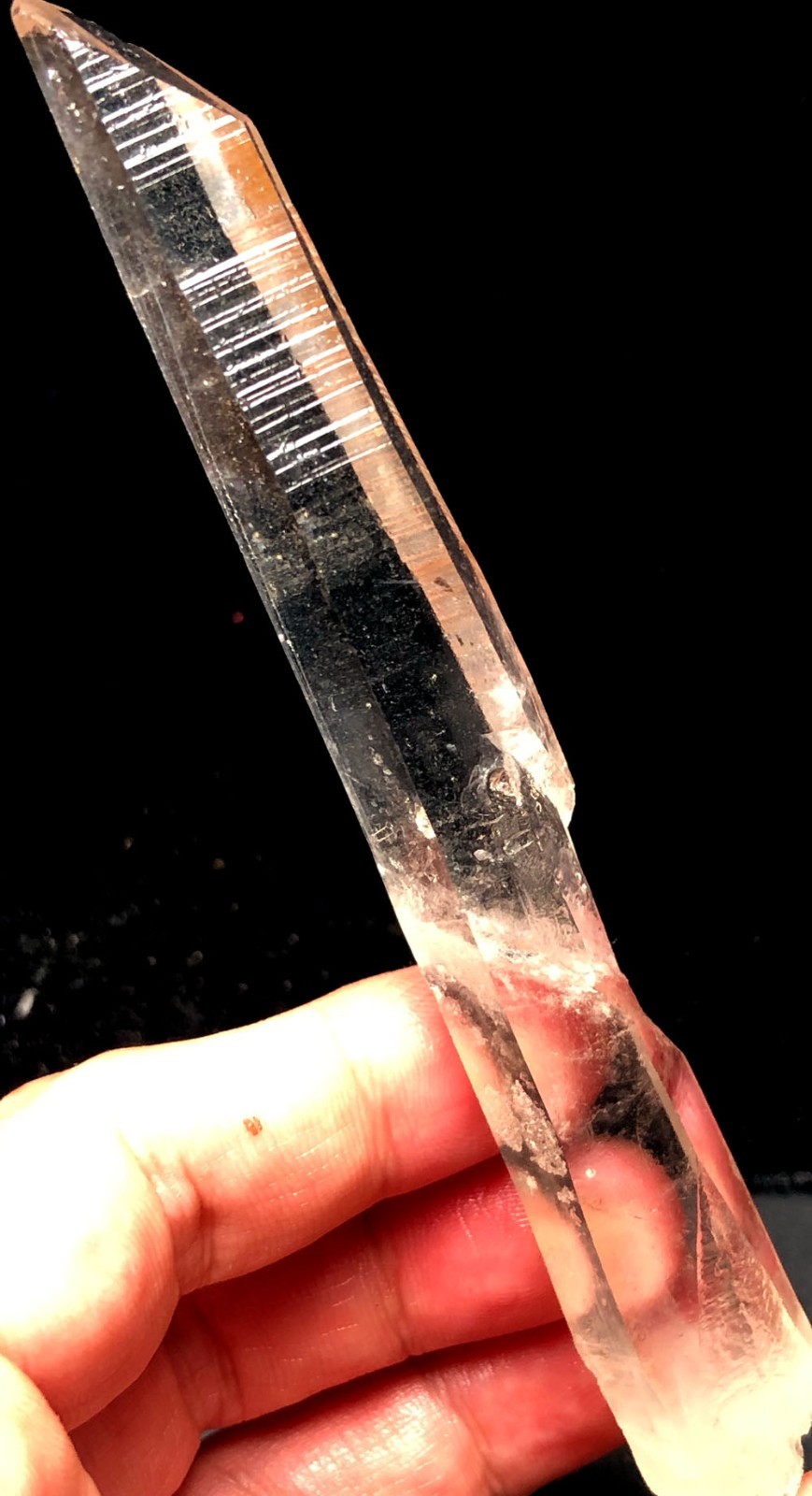 52g 136mm Himalaya energy Singing Lemurian Quartz Lemuria Crystal Point t473