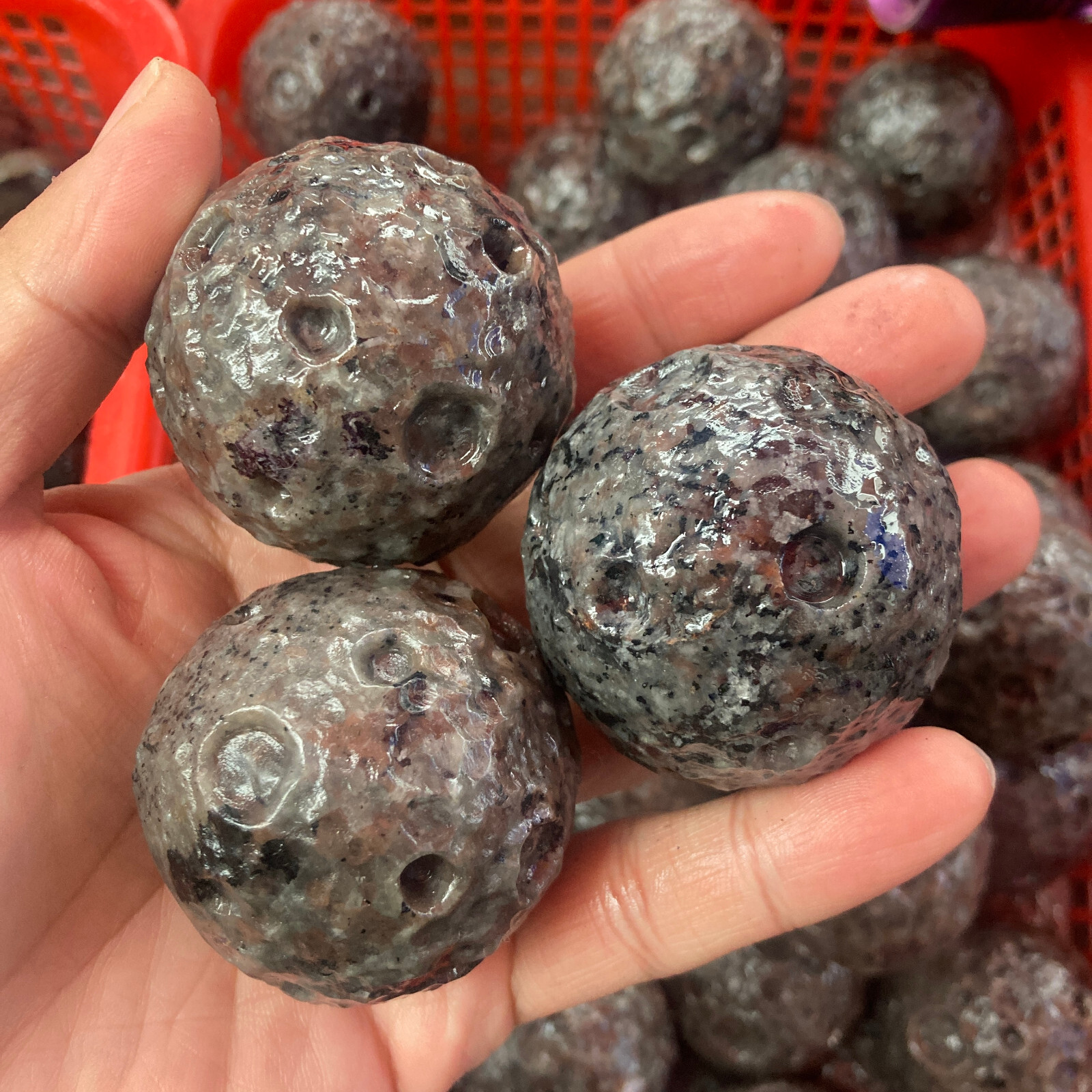 Yooperlite Fire Stone Moon Sphere Quartz Crystal Specimen Healing Randomly Send
