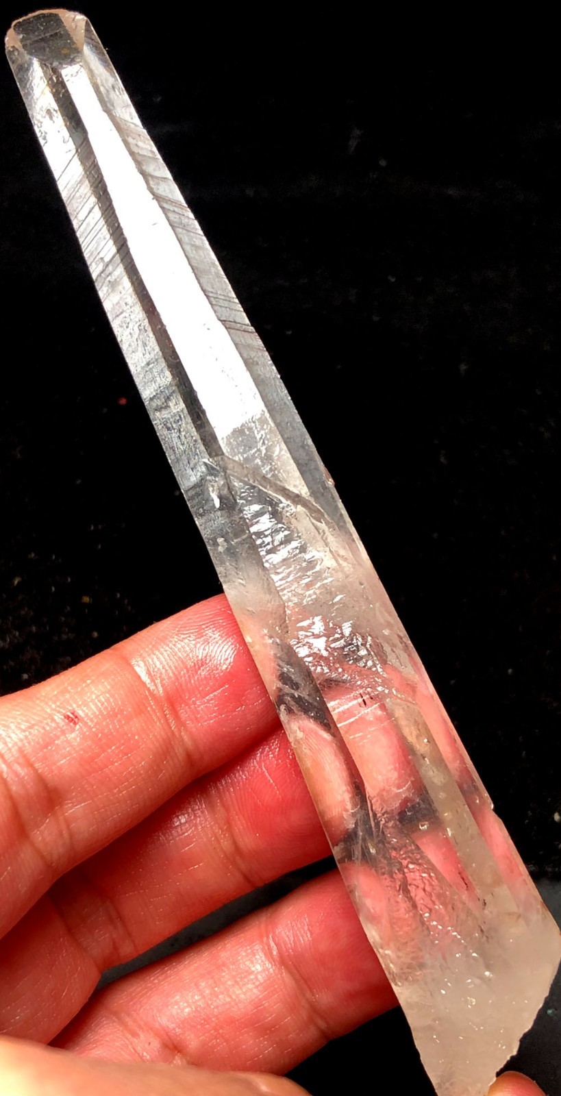 52g 136mm Himalaya energy Singing Lemurian Quartz Lemuria Crystal Point t473