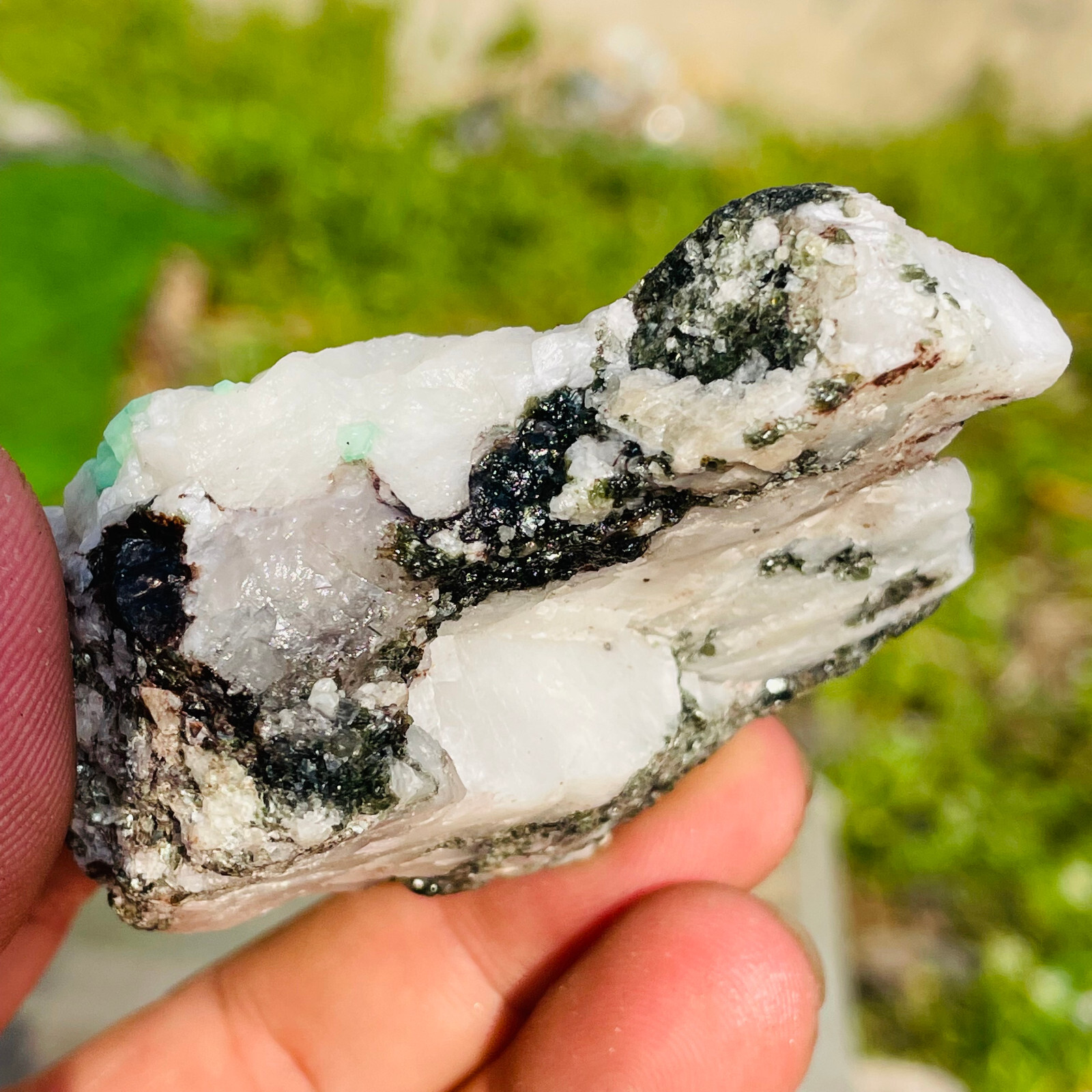 0.26lb Natural Emerald Crystal Gemstone Cluster On Matrix Mineral Specimens